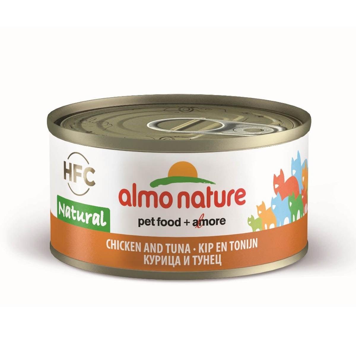 ALMO NATURE Premium Cat Food (9025) - 70g Tuna & Chicken Recipe - Grain-Free Wet Cat Food for Adult Cats - Perfect for Mealtime & Treats