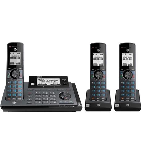 3-Handset Cordless Phone System with ITAD ATT CLP99387 - Connect to Cell for Home & Office Use