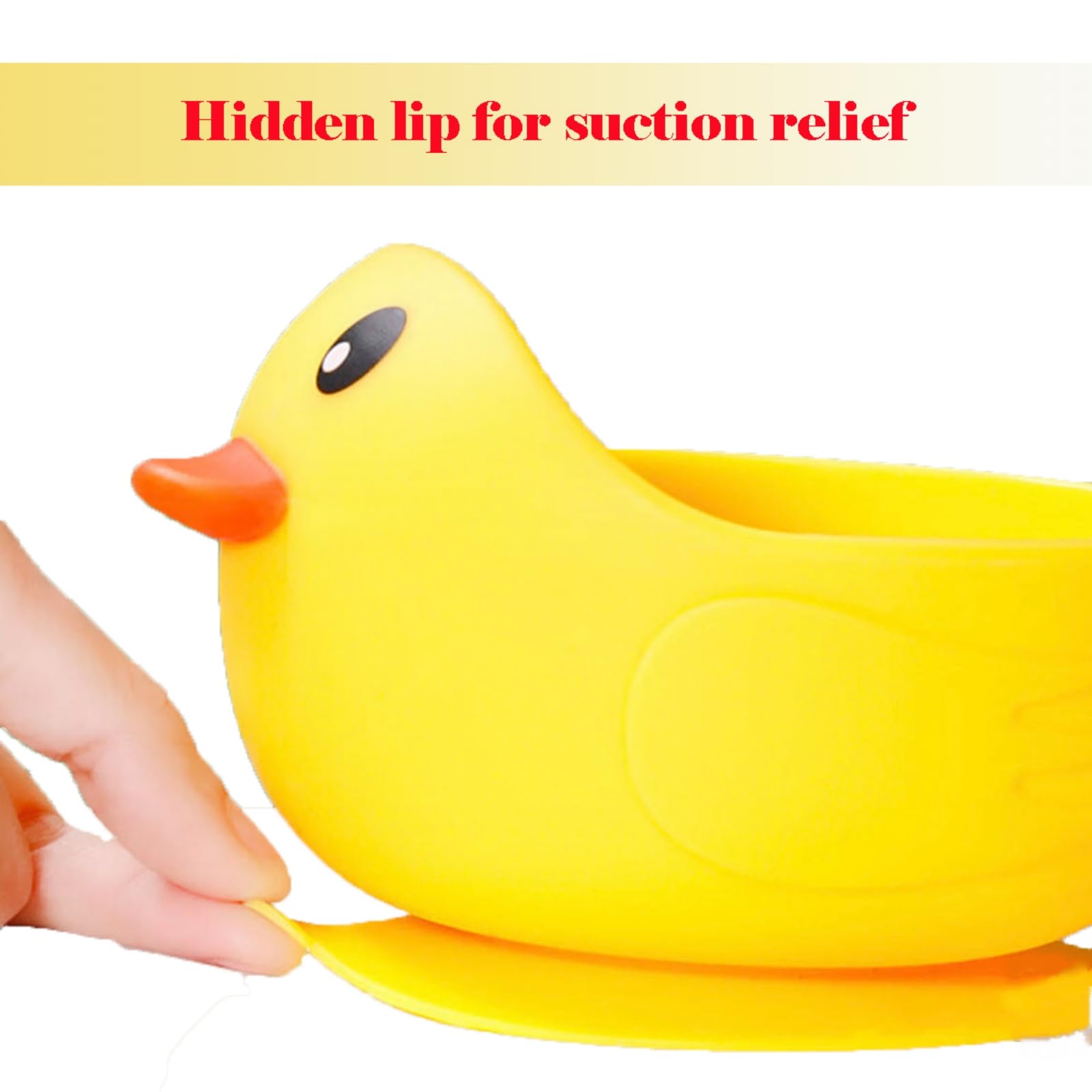 **Non-Slip Silicone Baby Bowl with Suction Base & Curved Walls – Cute Duck Design for Toddler Self-Feeding | Perfect for First Foods, Snacks & Mess-Free Mealtime**    *(Use for baby-led weaning, daycare lunches, or travel-friendly mealtime!)*