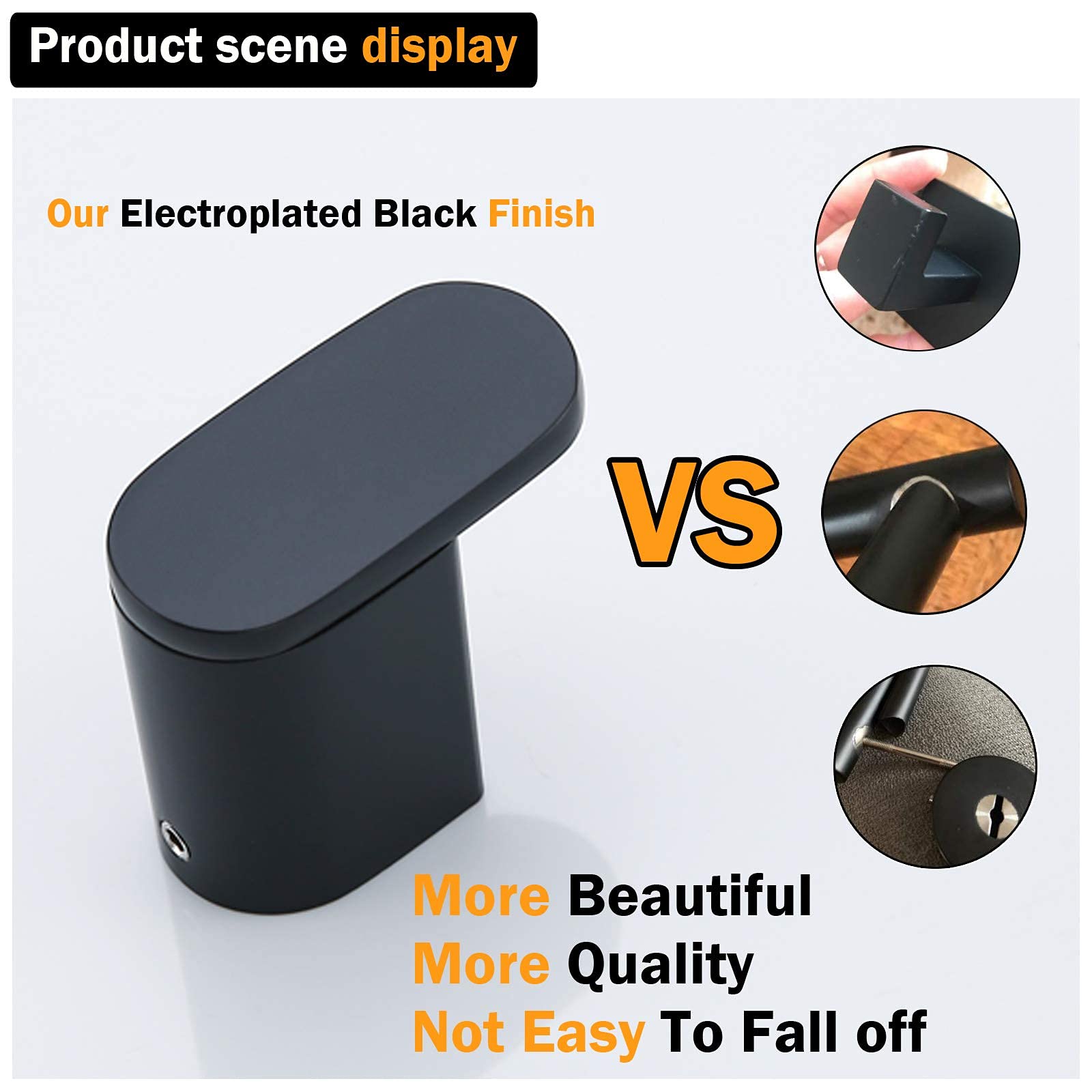 Matte Black & Rose Gold Wall Mounted Waterfall Bathroom Faucet with 4-Piece Hardware Set - Single Handle Sink Faucet, Toilet Paper Holder, Towel Bar & Robe Hooks - Modern Bathroom Upgrade for Vanity & Powder Room