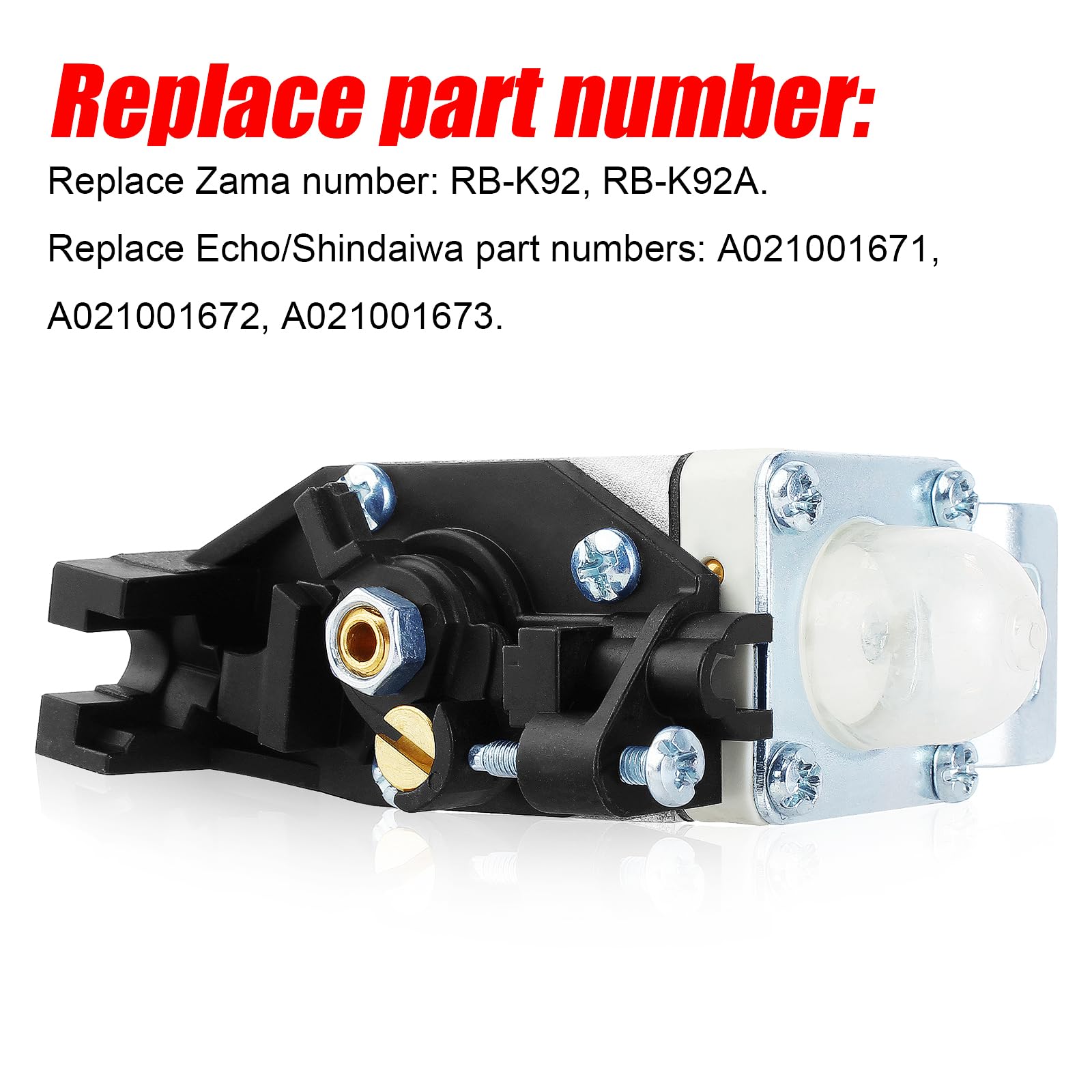 Zama RB-K92 RB-K92A Carburetor Replacement for Echo Shindaiwa HCR-161ES HRC-171ES HC152 DH232 DH235 HT232 Hedge Trimmer - Compatible with Part Numbers A021001671 A021001672 A021001673 - Perfect for Lawn Maintenance & Landscaping Tools
