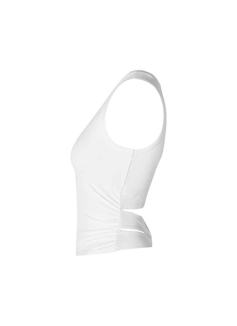 Ribbed Back Twist Sleeveless Top - Women's Fashion Stretch Knit Camisole for Casual Wear, Layering & Summer Outfits