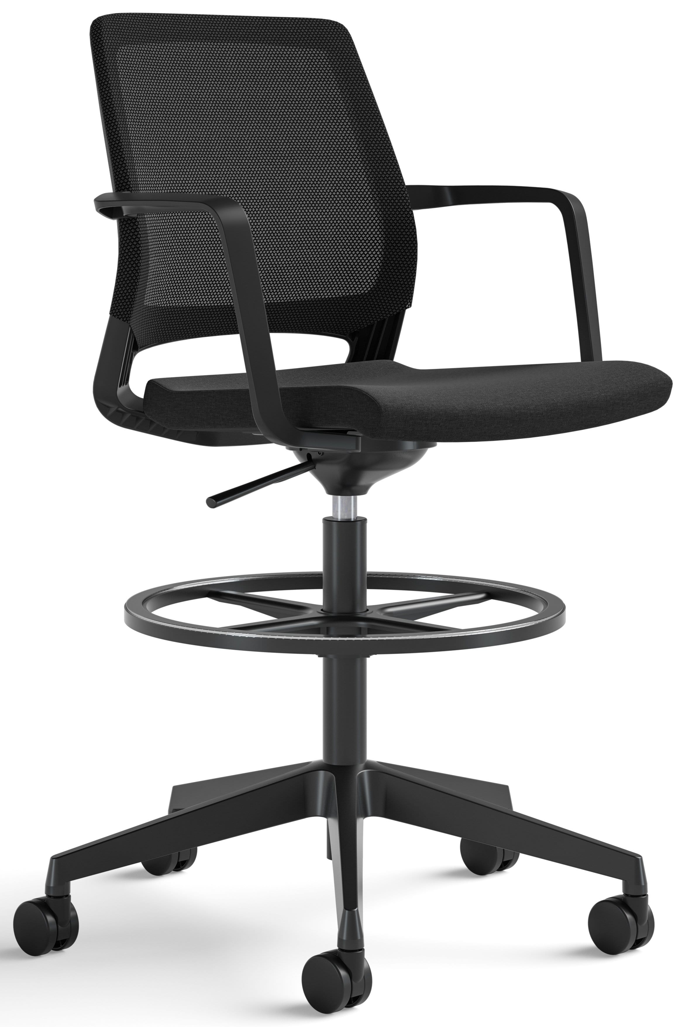 Safco Medina 6827BL Extended Height Adjustable Drafting Chair - Ergonomic Office Stool for Architects, Artists & Designers - Perfect for Drafting Tables, Standing Desks & Home Office Workstations