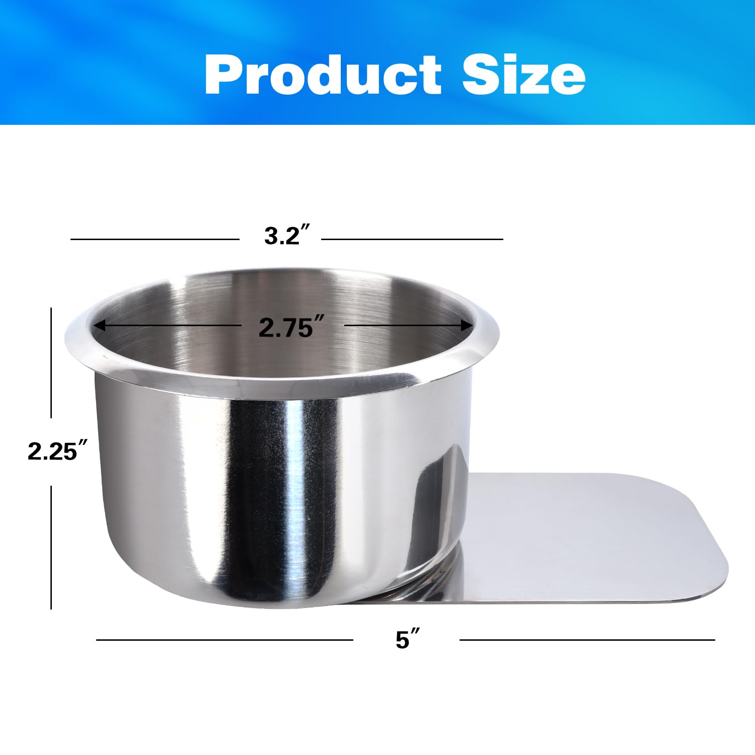 Premium Stainless Steel Cup Holder - Universal Drop-in Design for Casino Poker Tables, Office Desks, Boats, RVs & Trucks | Secure Slide-Under Mount | Perfect for Gaming Nights, Road Trips & Outdoor Adventures