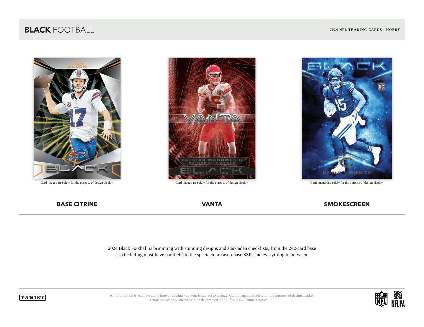 2024 Panini Black Football Hobby Box - Premium Collectible Trading Cards for NFL Fans | Perfect for Sports Memorabilia Collections & Fantasy Football Gifts