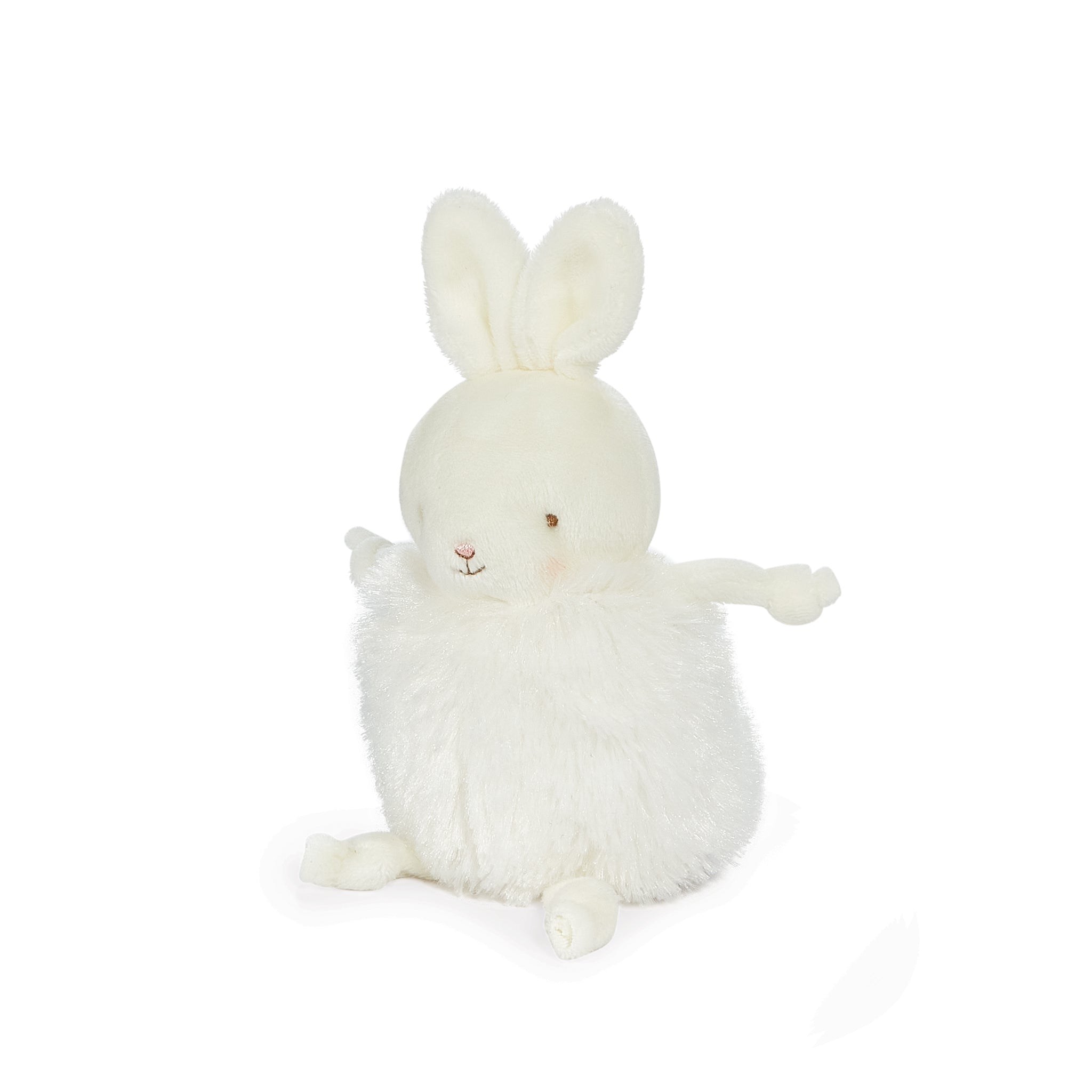 Roly Poly Bun Bun White Bunny Plush Toy - Soft Stuffed Animal for Kids, Nursery Decor, Gift for Baby Shower & Easter