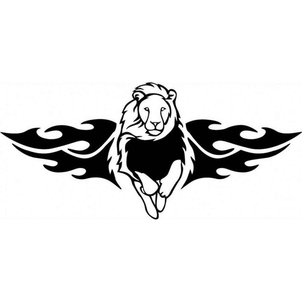 Funny Lion with Wings Vinyl Decal Sticker - 15.5 x 7cm Car & Motorcycle Decoration - Waterproof Durable SUIFENG Automotive Styling - Perfect for Bumpers, Windows & Helmets