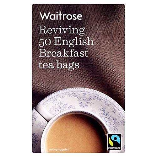 Premium English Breakfast Tea Bags - Waitrose Brand (50 Count) - Perfect for Morning Energy Boost & Afternoon Relaxation
