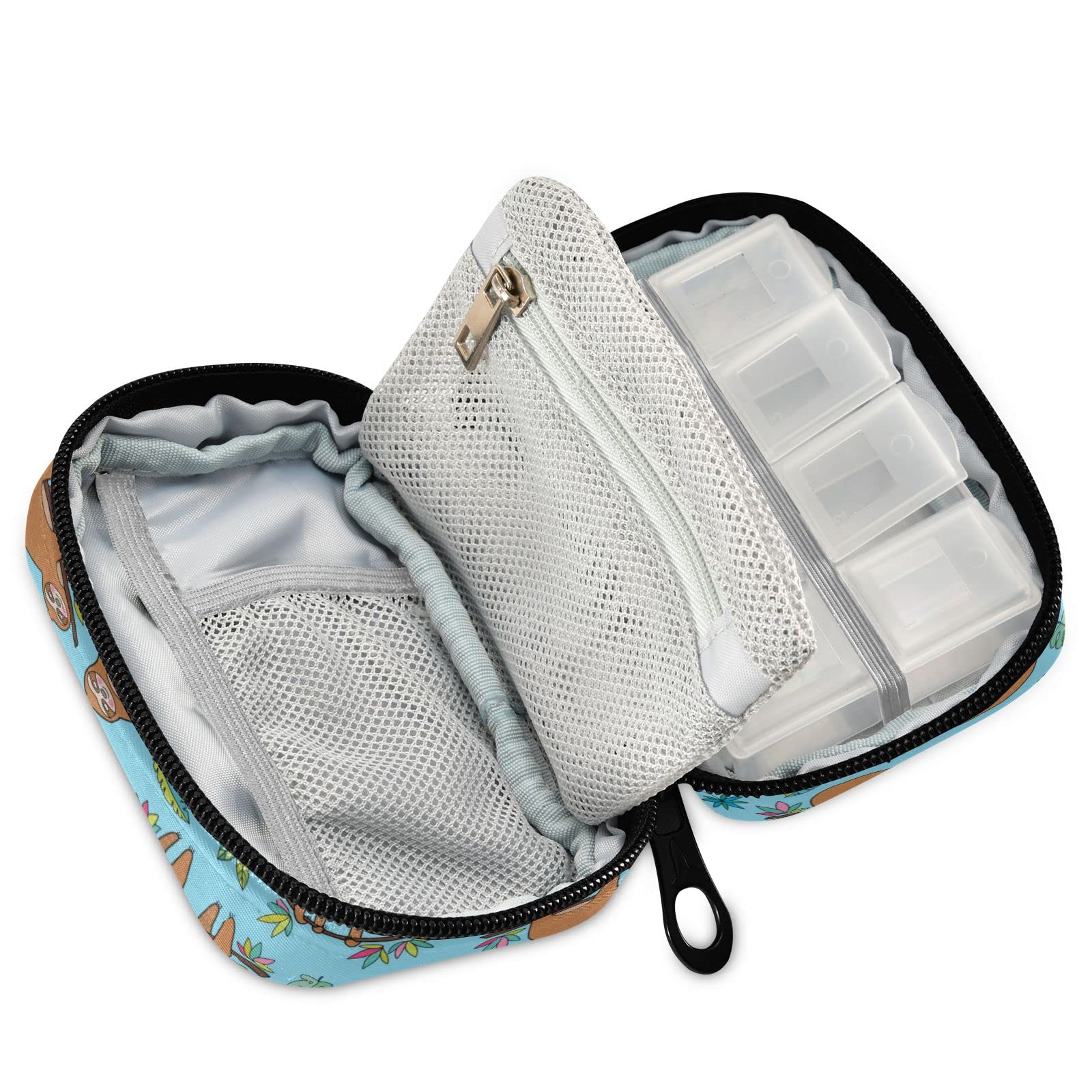 Sky Blue Weekly Pill Organizer - 7 Day Travel Pill Case with Compartments, Small Cute Vitamin Holder for Daily Medication Storage | Perfect for Travel, Work & Home Use
