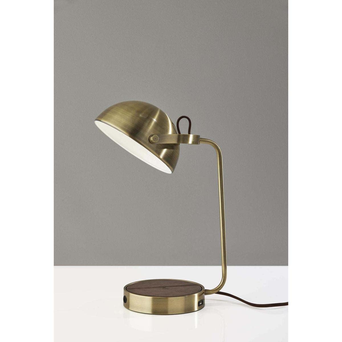 ADESSO Brooks AdessoCharge Wireless Charging Desk Lamp - LED Touch Control Night Light with USB Port for Bedroom, Office & Study Room - Perfect for Reading, Working & Phone Charging