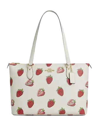 Coach Strawberry Print Gallery Tote Bag - Stylish & Spacious Handbag for Women, Perfect for Work, Travel & Everyday Use