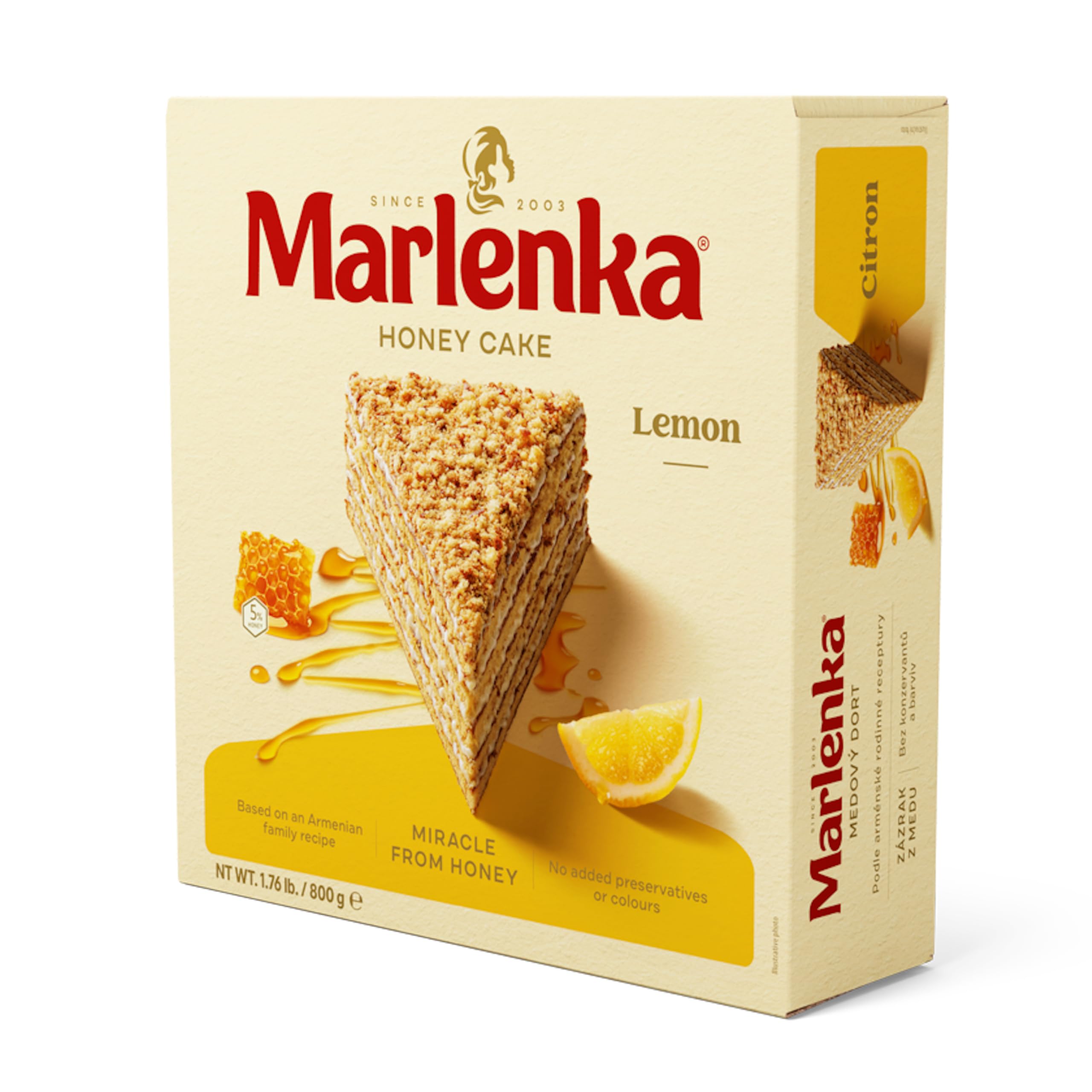 Marlenka Lemon Honey Cake - Authentic Czech Dessert for Holidays, Gifts & Special Occasions | Perfect for Afternoon Tea, Birthday Parties & Family Gatherings