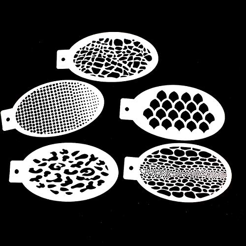 5-Pack Reusable Face Paint Stencils for Halloween, Body Art & Temporary Tattoos - Animal Print Designs for Kids & Adults (Perfect for Parties, Costume Makeup & Festivals)