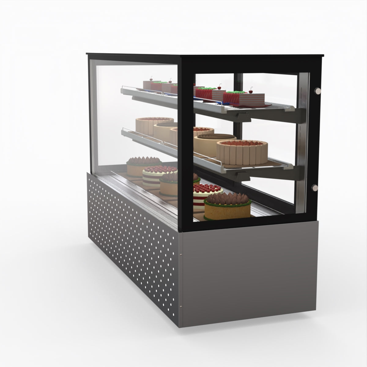 Bonvue SG180FA Commercial Refrigerated Display Case - Dual Glass Door Merchandiser for Deli, Bakery & Grocery - Perfect for Supermarkets, Convenience Stores & Cafes