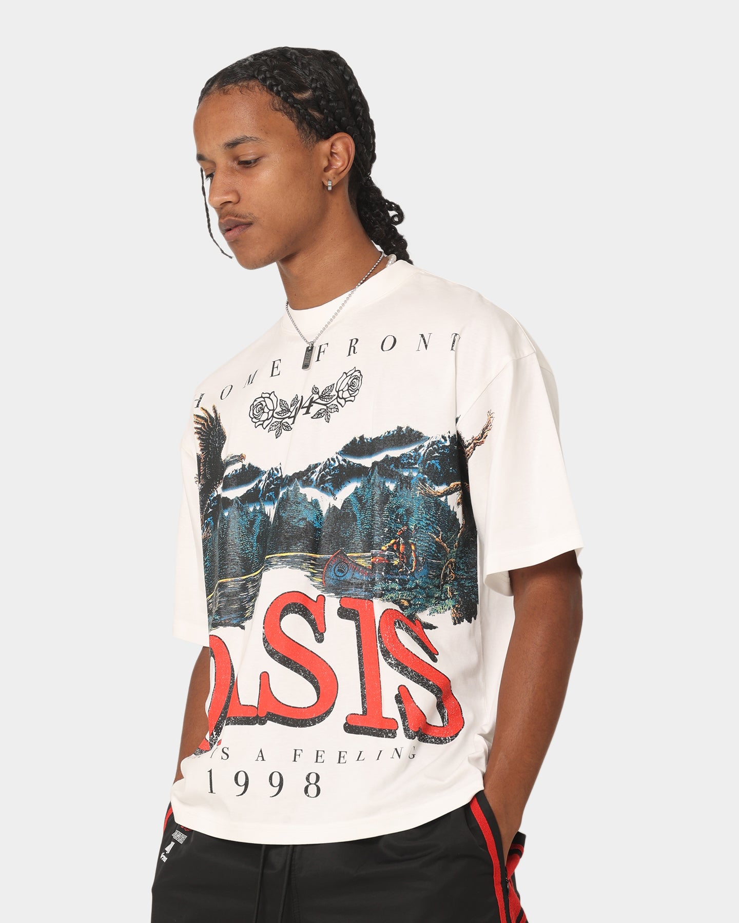 Vintage 404 Oasis Graphic T-Shirt - Soft Cotton Off-White Tee for Men & Women | Casual Streetwear, Retro Gaming Outfit, Music Festival Style