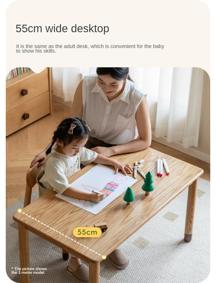 Handmade Solid Oak Wood Kids Study Desk - Durable & Ergonomic Children's Writing Table for Homework & Crafting - Perfect for Bedrooms, Homeschooling & Playrooms