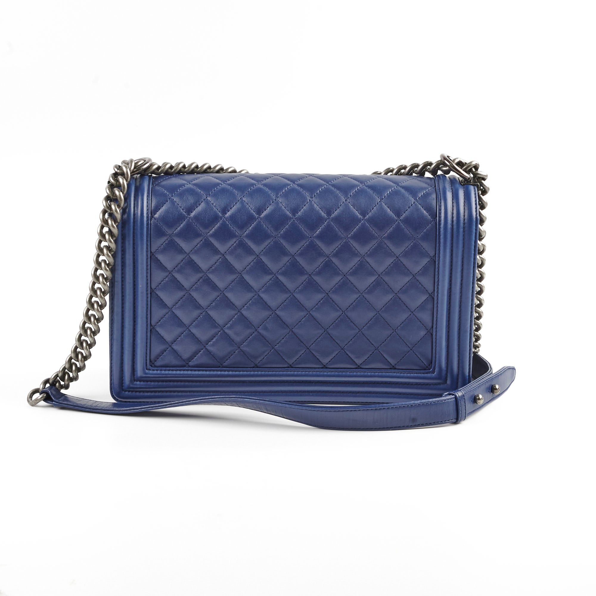 Chanel New Medium Boy Bag in Dark Blue - 2021 Collection | Luxury Crossbody Handbag for Women, Perfect for Parties & Evening Events