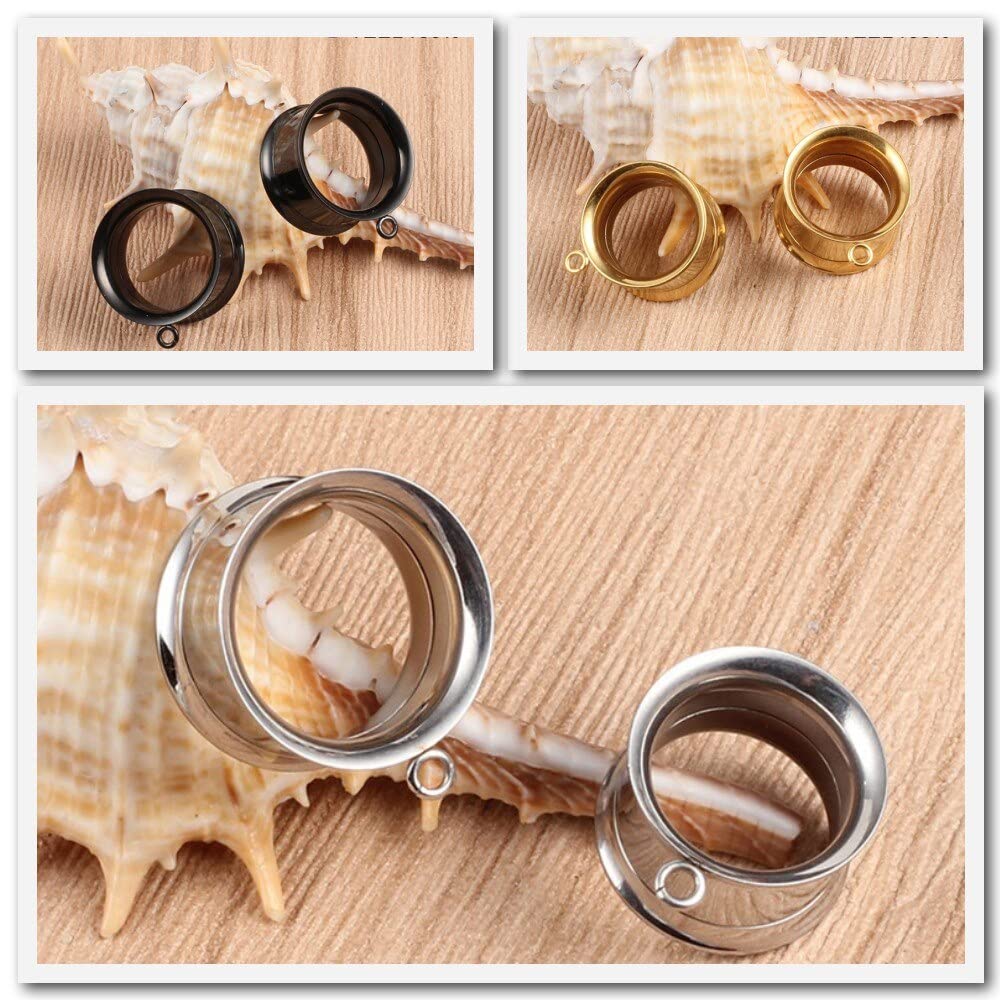 LADEMAYH 3 Pairs Stainless Steel Ear Gauges & Tunnels for Men and Women - DIY Ear Stretching Jewelry for Ear Piercing - Perfect for Everyday Wear, Parties, and Alternative Fashion