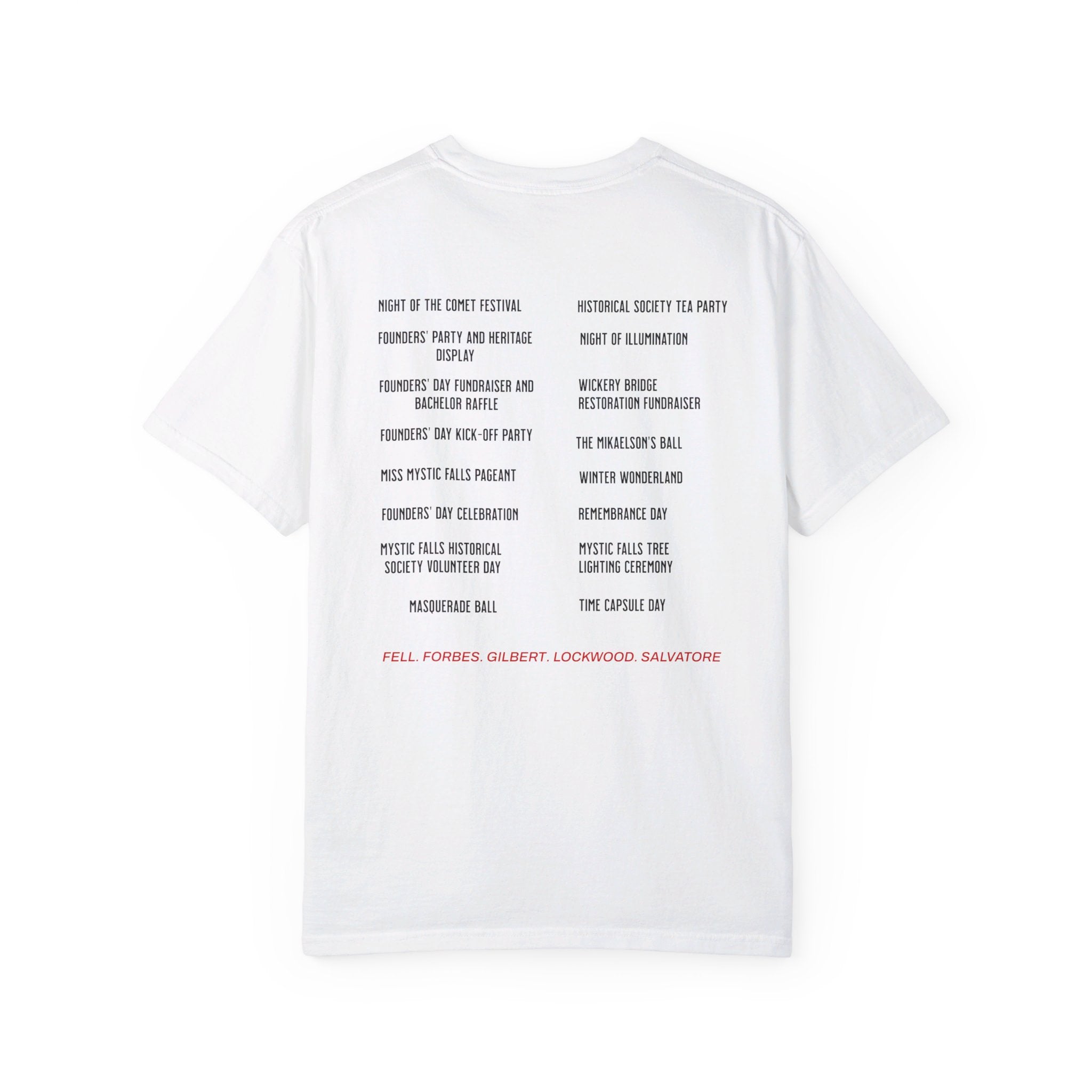 Mystic Falls Party Committee T-Shirt - Funny Novelty Graphic Tee for Fans & Events - Perfect for Halloween, Cosplay & Themed Parties