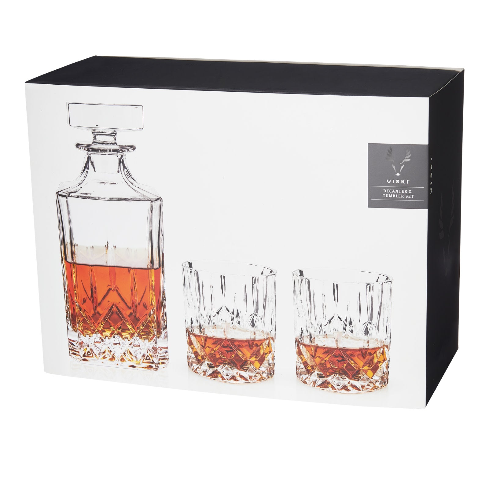 Premium Admiral Crystal Decanter and Whiskey Glass Set - 6 Piece Luxury Barware for Scotch, Bourbon & Wine - Perfect for Home Bars, Gifts & Entertaining