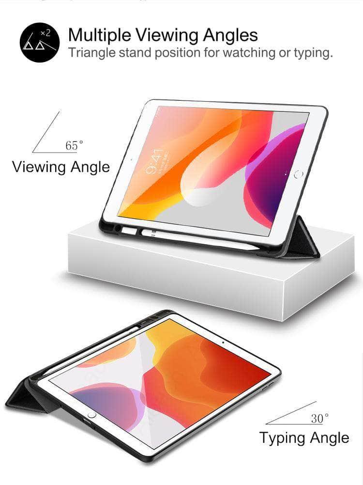 Apple iPad 10.2-inch 7th/8th Generation Case (2019/2020 Model A2200 A2198 A2232) - Premium Folio Cover with Pencil Holder for School, Work & Travel
