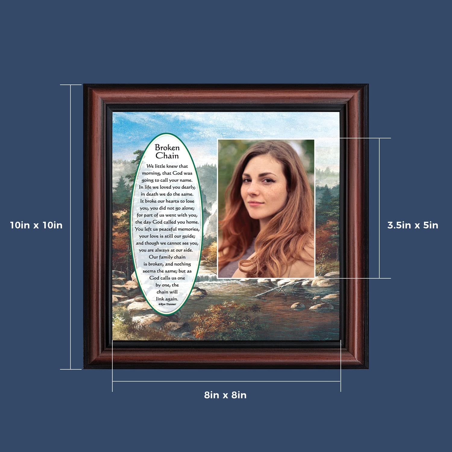 Broken Chain Memorial Picture Frame - Sympathy Gift for Loved Ones - Home Décor for Remembrance