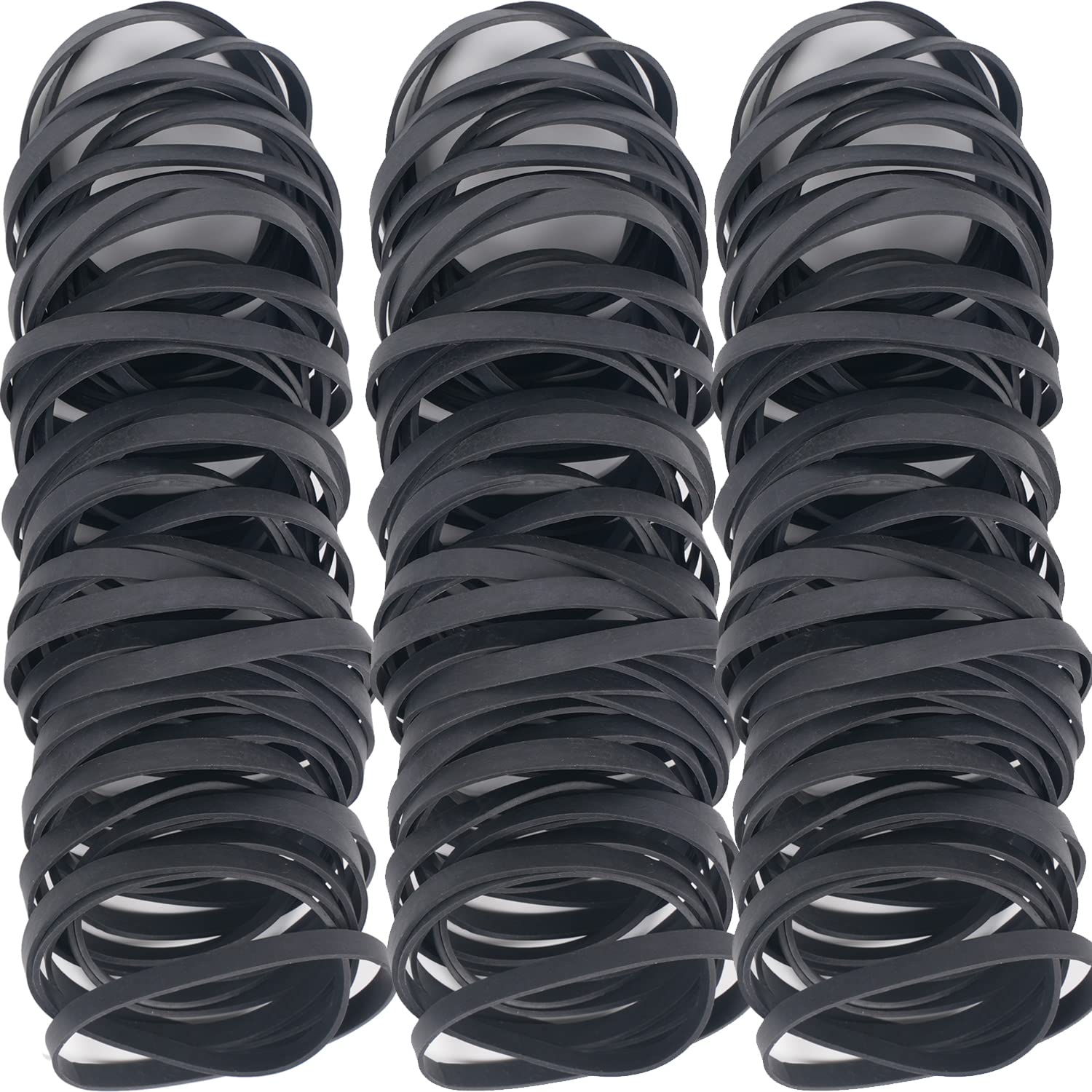 #64 Rubber Bands - 120 Pieces (0.6lb) Black Elastic Office Bands for File Folders, Litter Box, Mail & Packaging - Heavy Duty Rubber Bands for Office, Home & DIY Projects