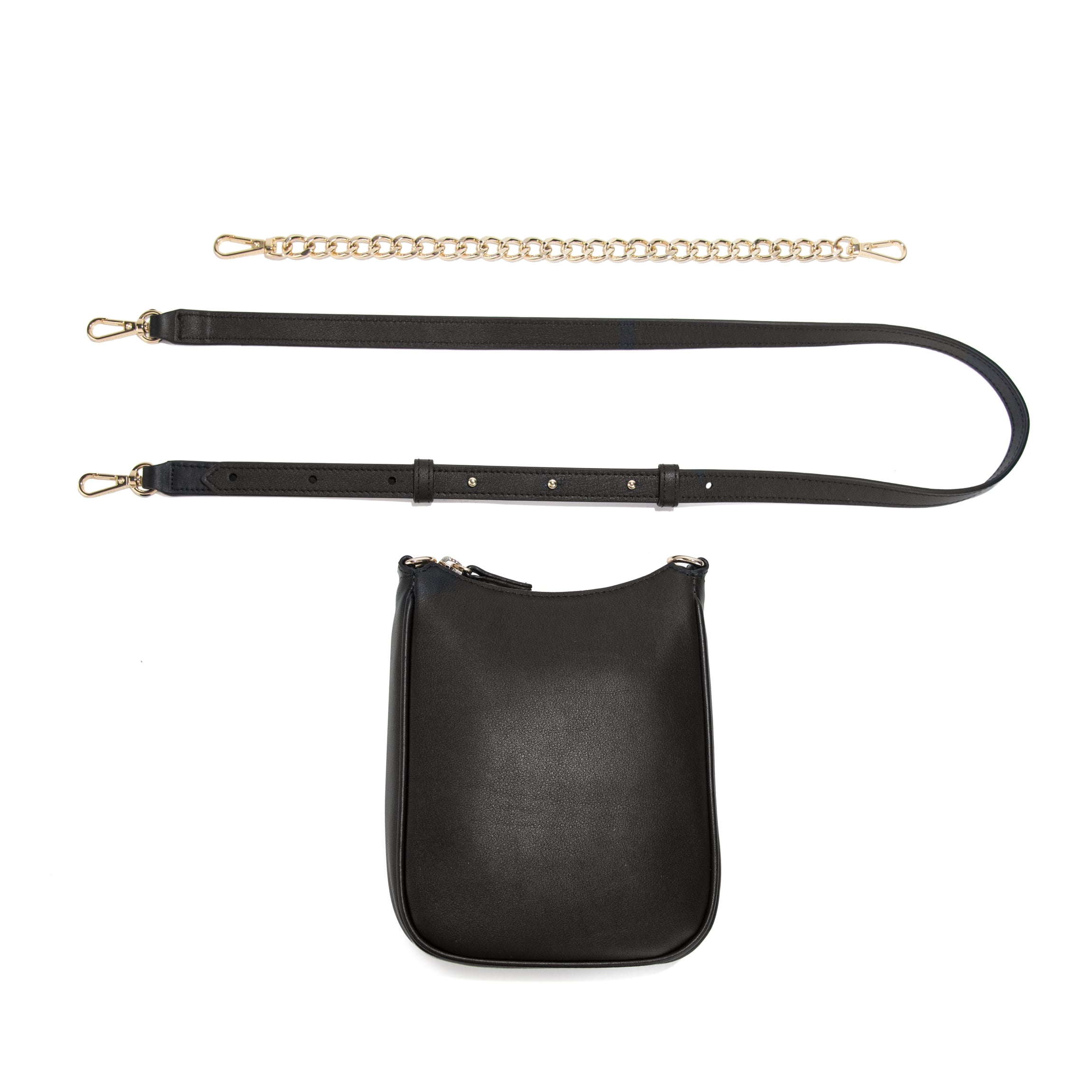 Greta Chain Vertical Sling Bag - Black Onyx Crossbody Purse for Women | Fashionable & Versatile for Work, Travel & Evening Out