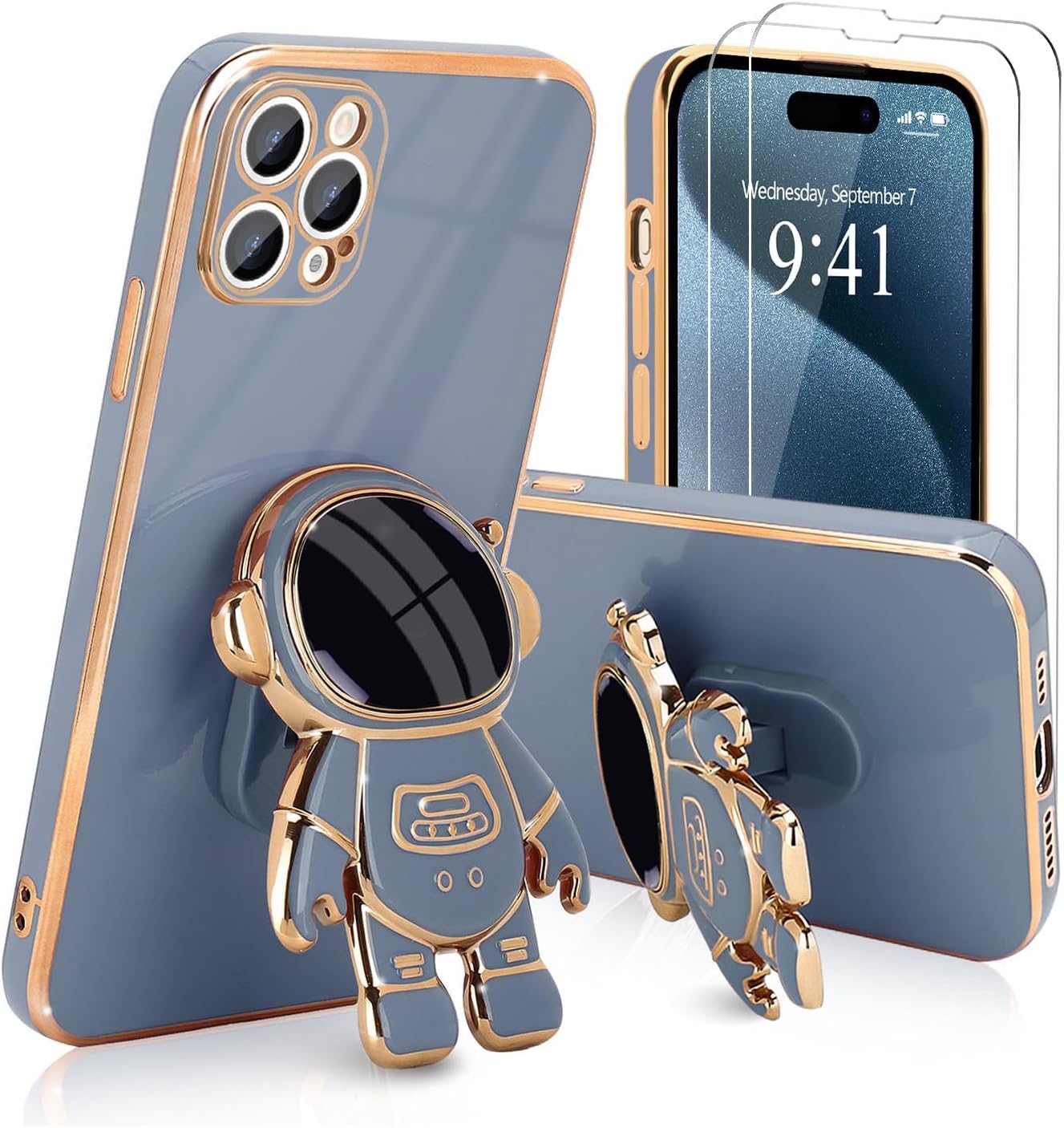 **3D Astronaut iPhone 16 Case - Cute Bling Soft Silicone Phone Cover in Hot Pink | Perfect for Everyday Protection & Stylish Outfits**