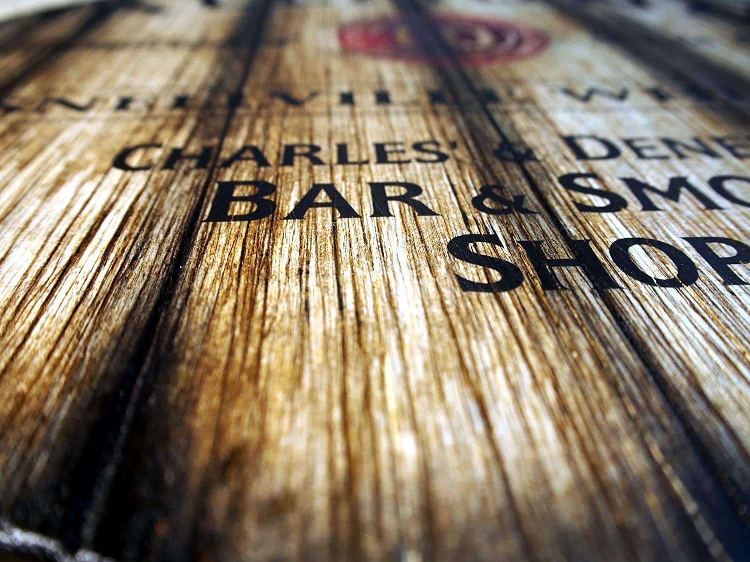Personalized Wooden Table Top from Whiskey & Wine Barrel Lids - Custom Rustic Home Bar Furniture for Men (16/20/24/30/36/40/42/46 Inch) - Perfect for Man Caves, Living Rooms & Unique Gift Ideas