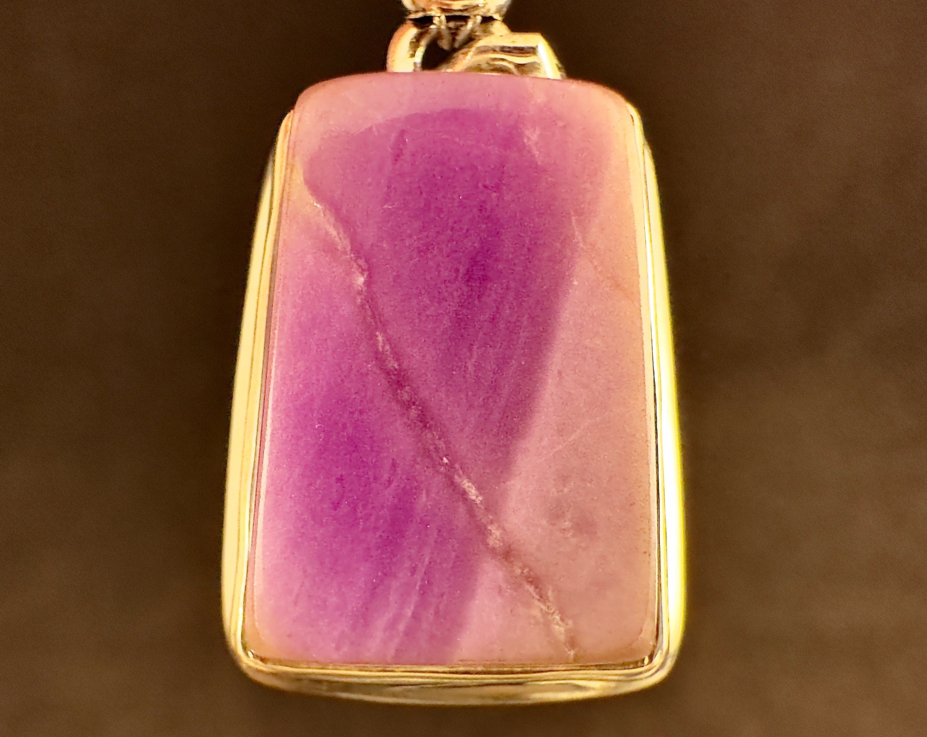 Pink Sugilite Crystal Pendant Necklace - Sterling Silver Cabochon Fine Jewelry | Healing Stones for Meditation & Energy Balance | Perfect for Spiritual Gifts & Daily Wear
