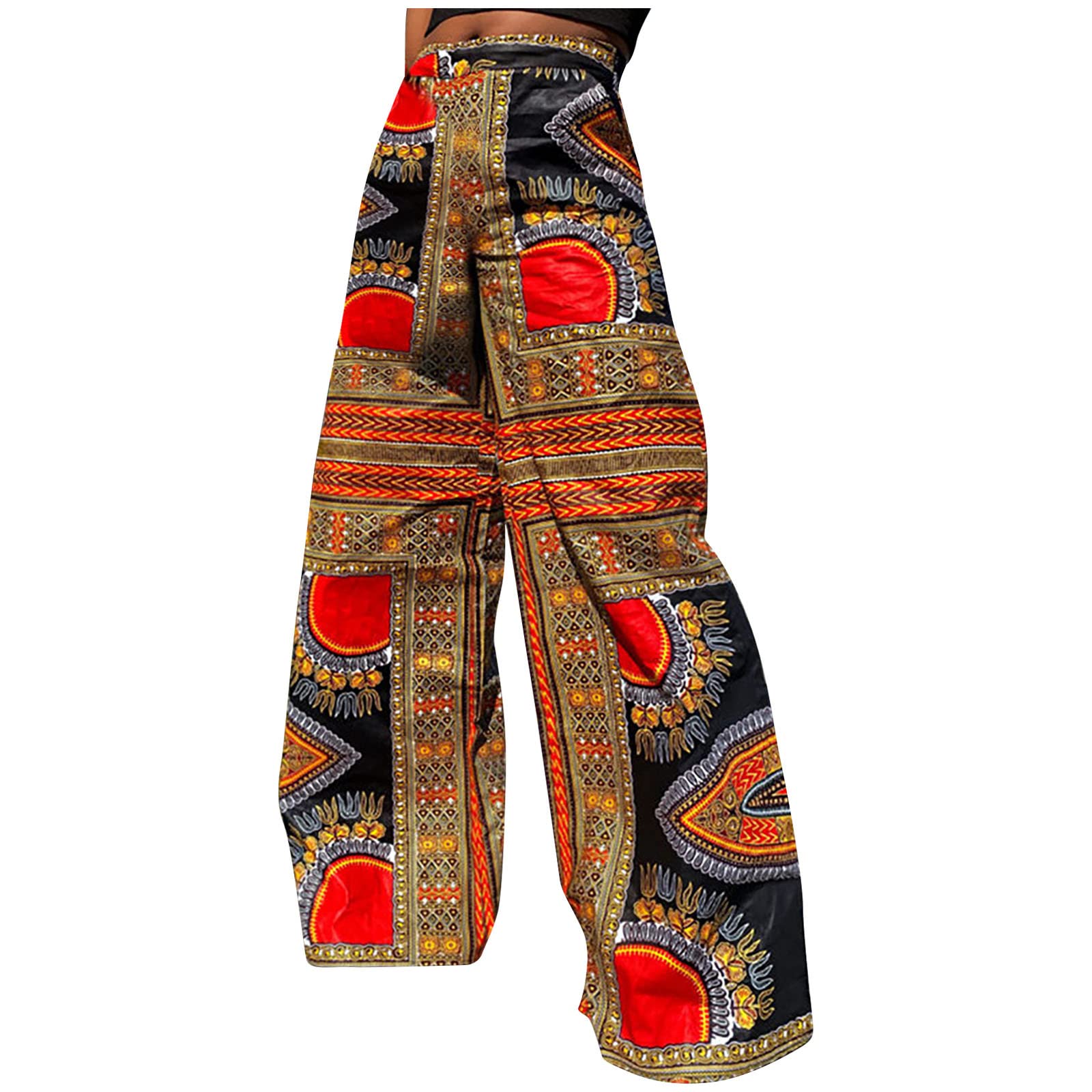 BLVB Women's High Waist Wide Leg Pants - Casual Loose Fit Printed Long Pants for Women | Perfect for Office, Travel & Everyday Wear