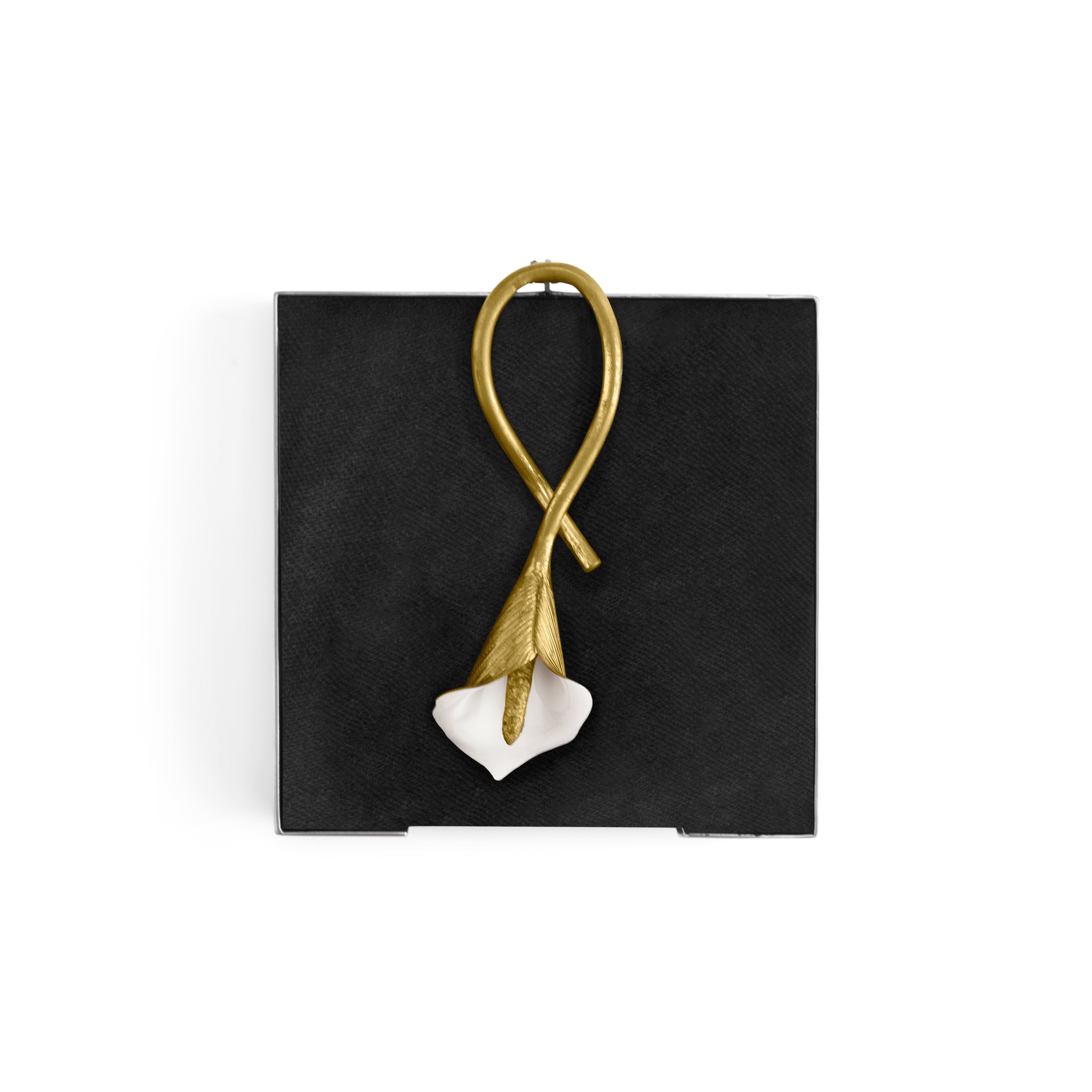 Elegant Calla Lily Cocktail Napkin Holder - Premium Metal Napkin Ring for Weddings, Parties & Fine Dining - Perfect for Table Decor & Gift Giving