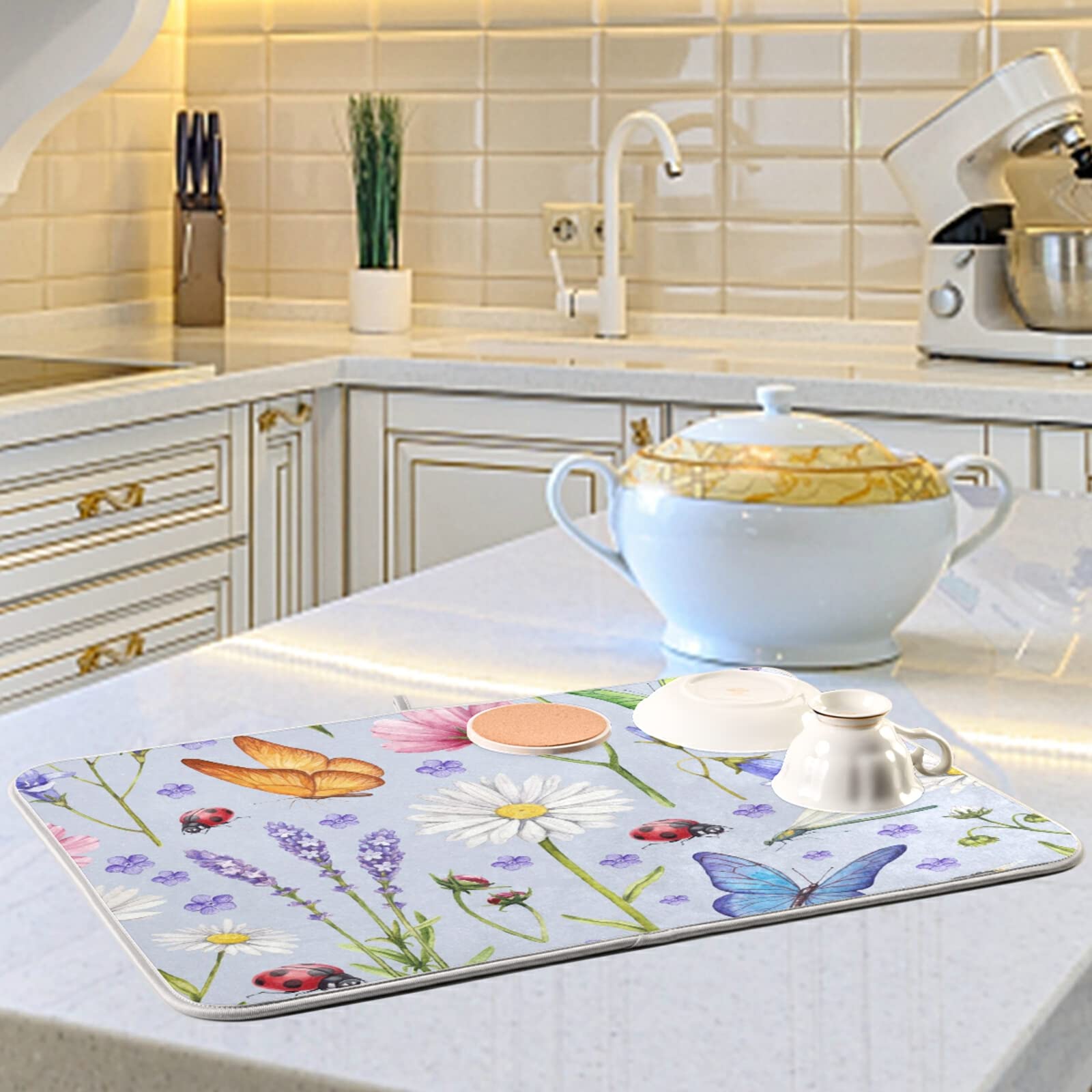 Large Microfiber Dish Drying Mat 24x18