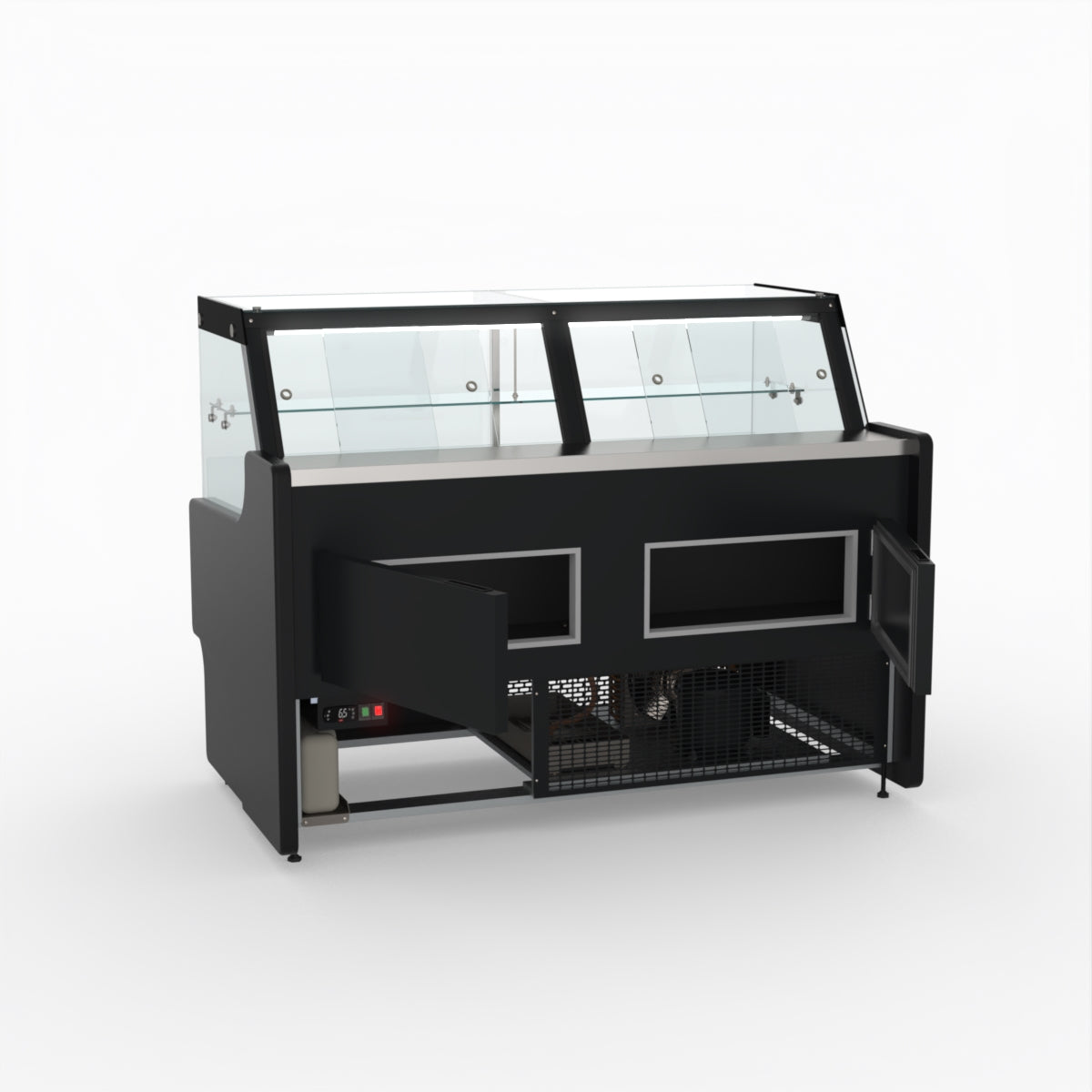 1.5 Meter Deli Showcase Glass Display Case - Commercial Refrigerated Food Display for Bakery, Deli, and Supermarket Use