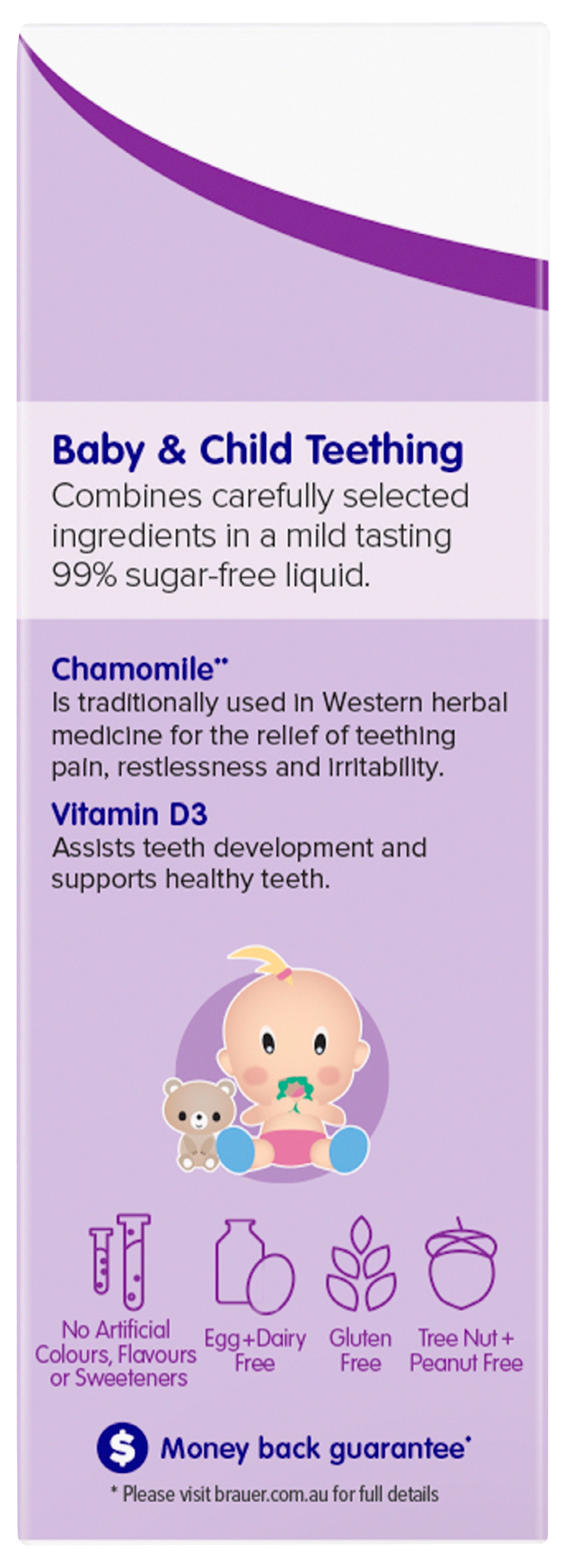 Brauer Baby & Child Teething Oral Liquid - Fast Pain Relief for Teething Babies & Toddlers - Natural Homeopathic Remedy for Sore Gums - Perfect for Daytime & Nighttime Comfort