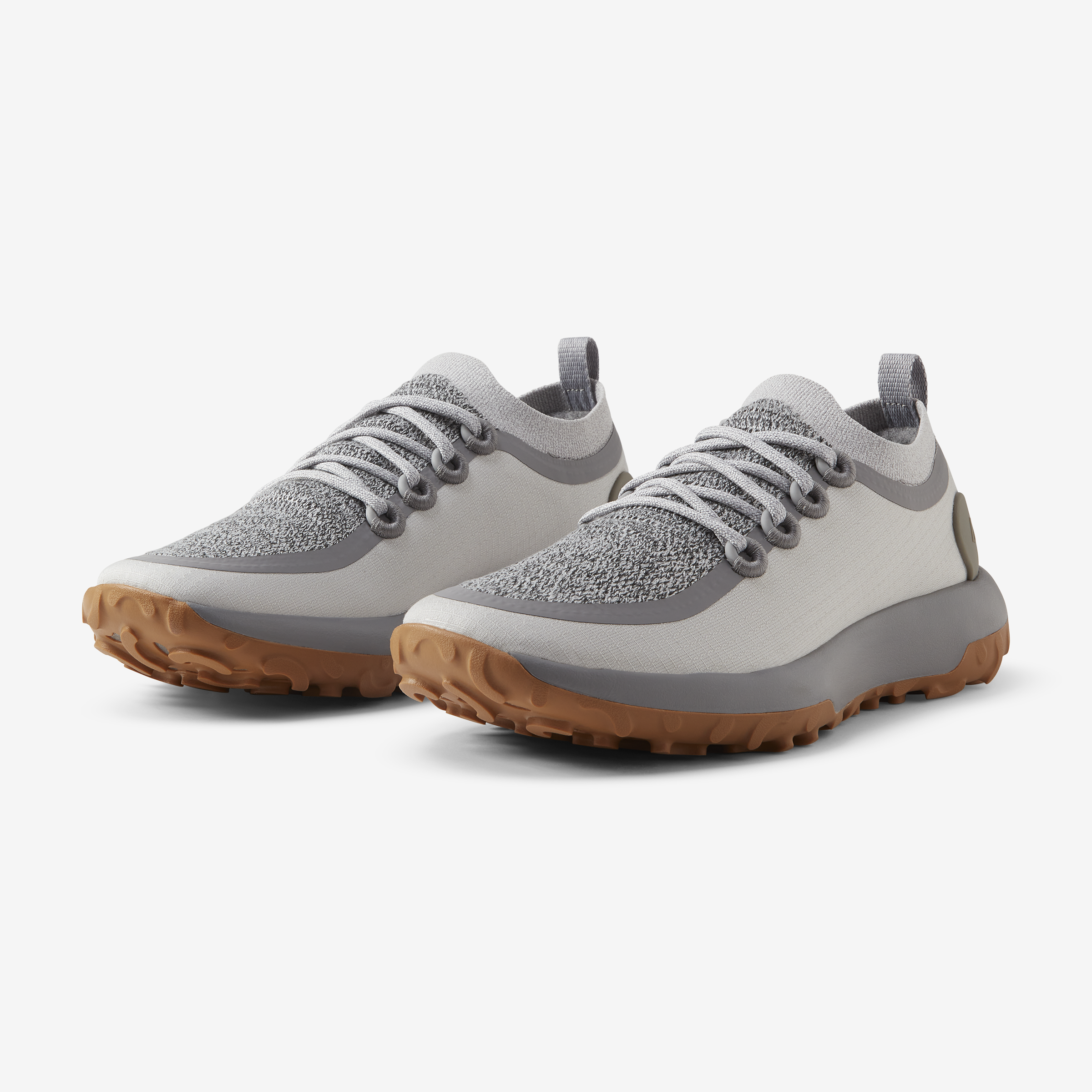 Men's Trail Running Shoes - Lightweight & Durable Medium Grey with Rugged Khaki Sole | Perfect for Hiking, Jogging & Outdoor Adventures