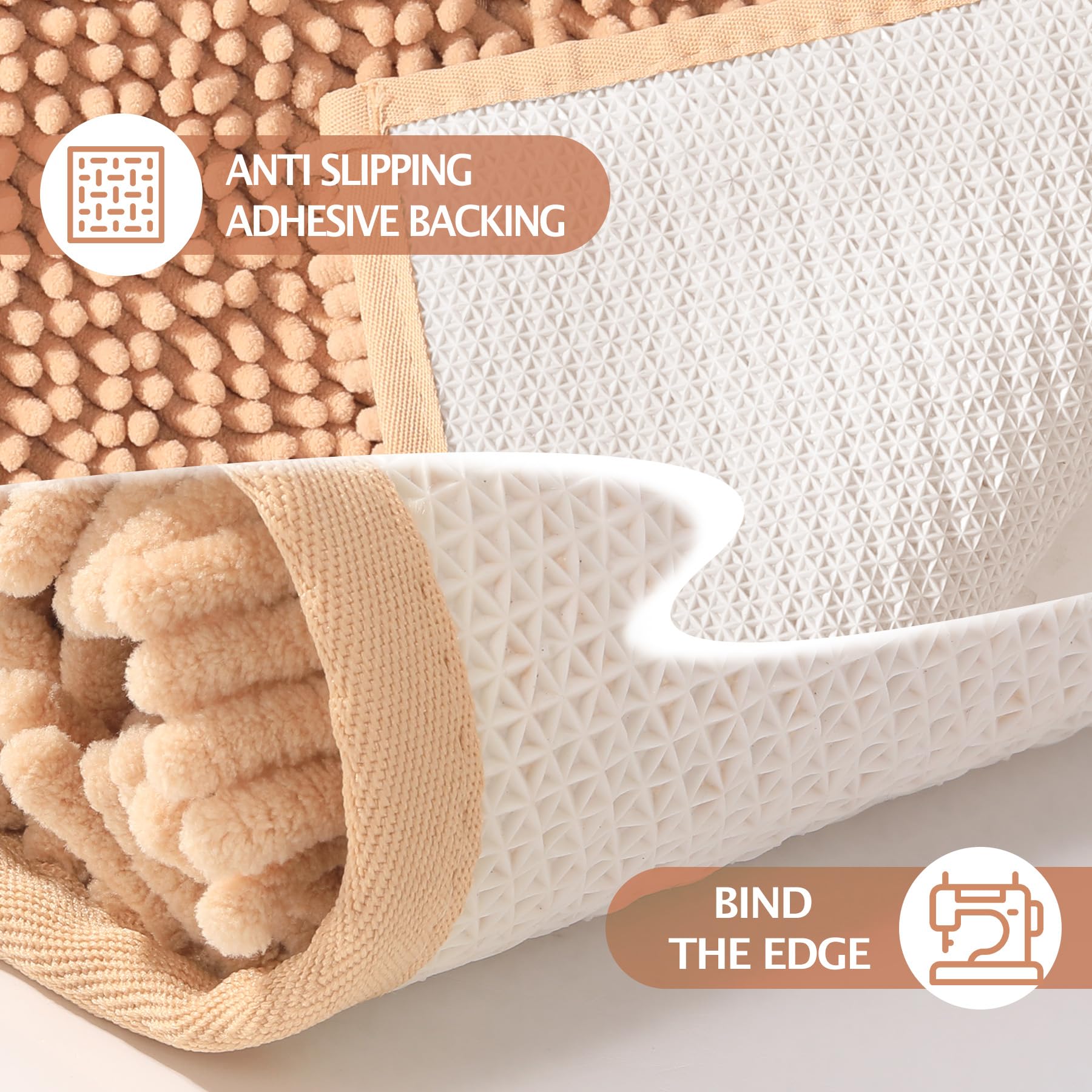 Super Soft and Absorbent Chenille Bathroom Rug 20x32 Inches - Non-Slip, Quick Dry, Machine Washable Bath Mat for Bathroom Floor, Tub, and Shower - Perfect for Cozy Bathrooms and Spa-Like Showers (20