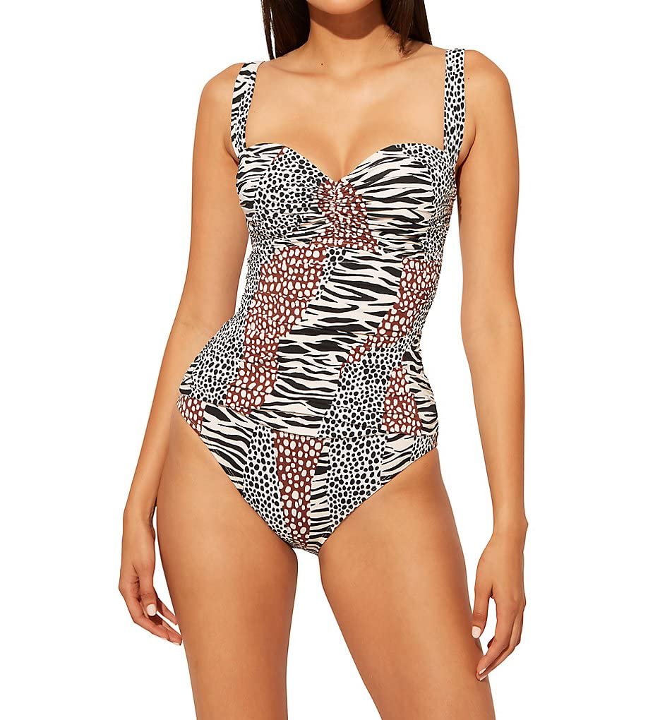 Bleu Rod Beattie Some Like It Hot Shirred Bandeau Underwire One-Piece Swimsuit | Sexy Retro Pin-Up Style Bathing Suit for Women | Perfect for Beach Vacations, Pool Parties & Summer Getaways