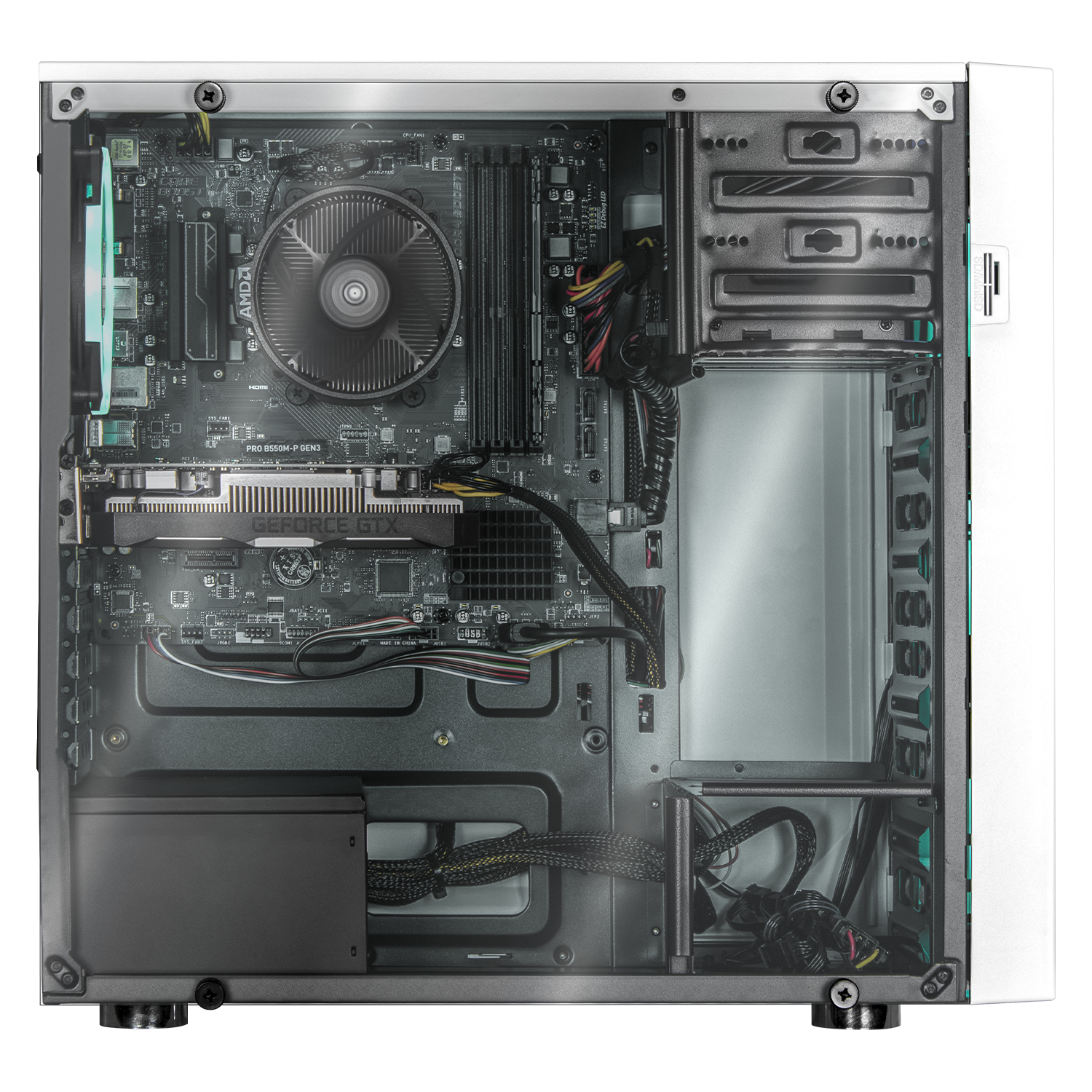 Xtreme Gaming PC with NVIDIA GeForce GTX 1650, AMD Ryzen 5 5600X, 16GB RAM, 480GB SSD, WiFi - White | High-Performance Desktop Computer for Gaming, Streaming & Content Creation