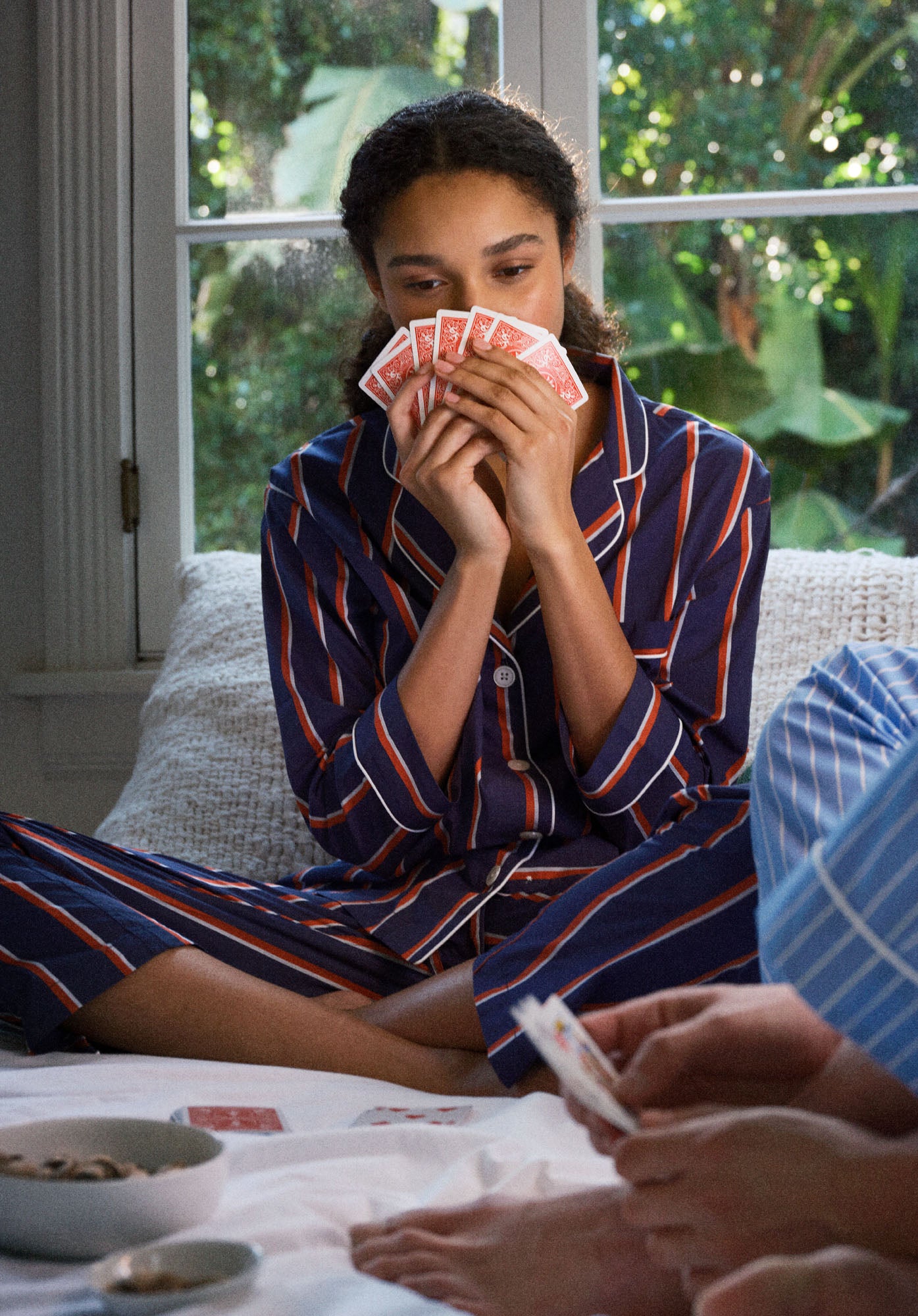 Stylish Marina Pajama Set - Navy Blue Striped Cotton Sleepwear for Women | Perfect for Lounging, Sleepovers & Cozy Nights at Home
