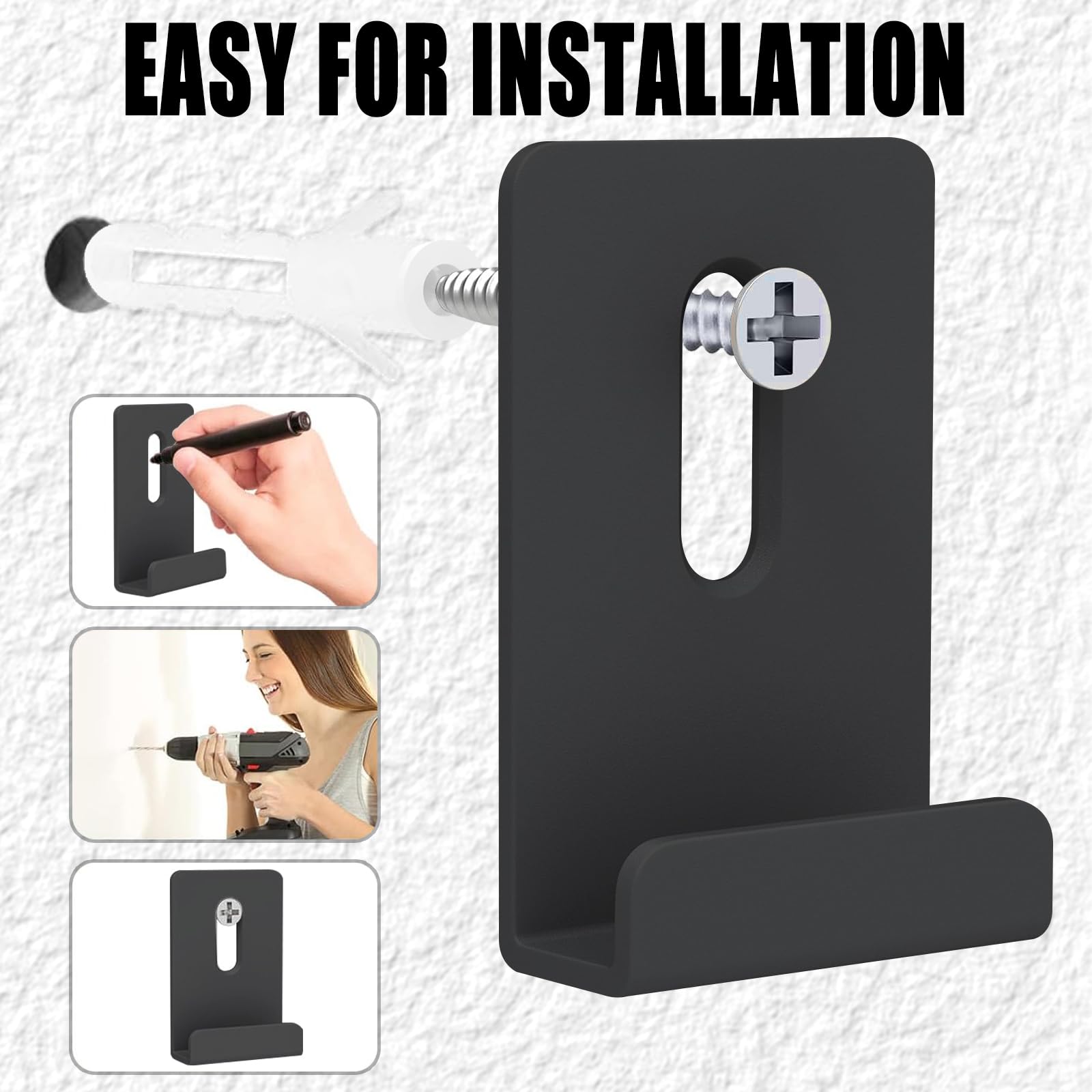 8 Pack Black Mirror Clips for Wall Mounting - Heavy Duty Frameless Mirror Hangers with Screws - Secure Holder for Bathroom Mirrors, Billboard Displays & Tile Wall Art - Perfect for Home, Office & Retail Spaces