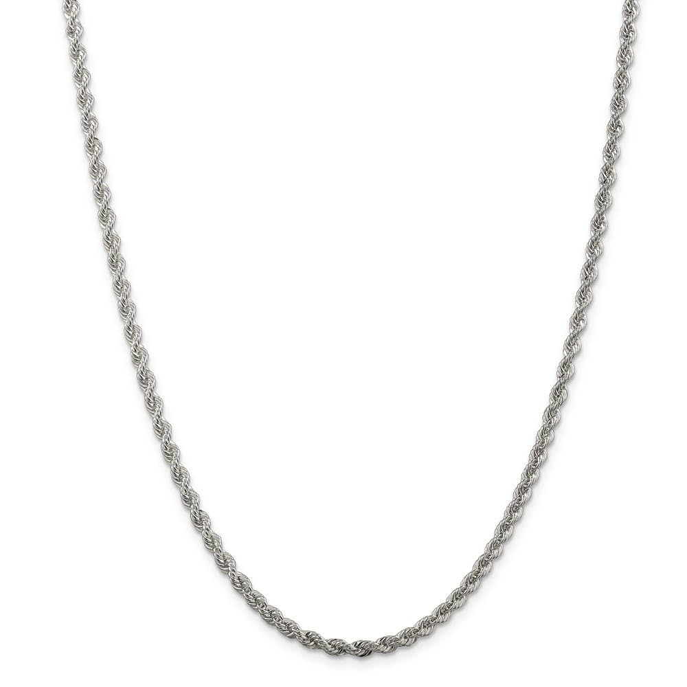 3mm Sterling Silver Rope Chain Necklace - Elegant for Daily Wear
