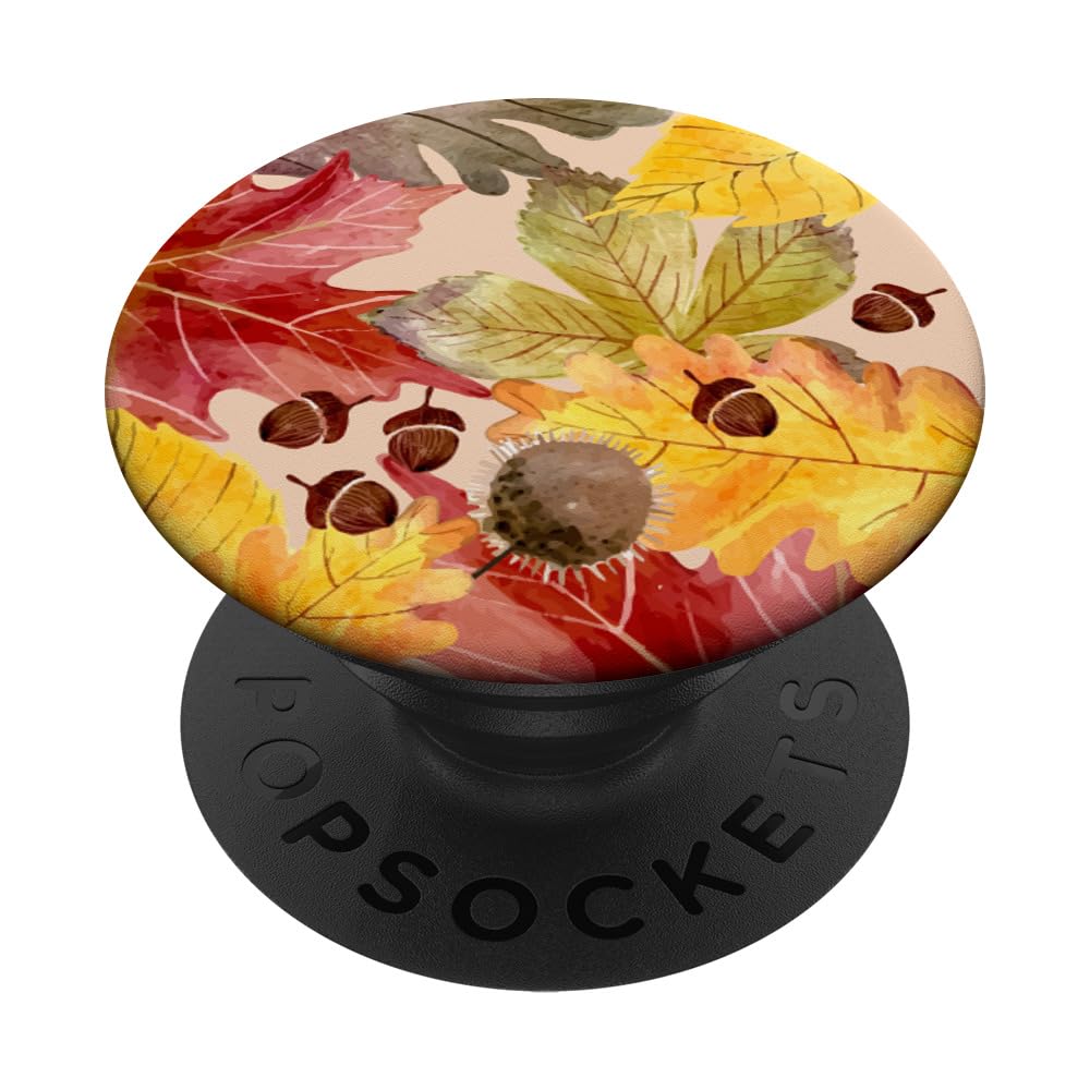 Autumn Leaves Floral PopSockets PopGrip - Aesthetic Fall Flowers Phone Grip & Stand for iPhone, Samsung | Perfect for Home, Office, and Travel Use