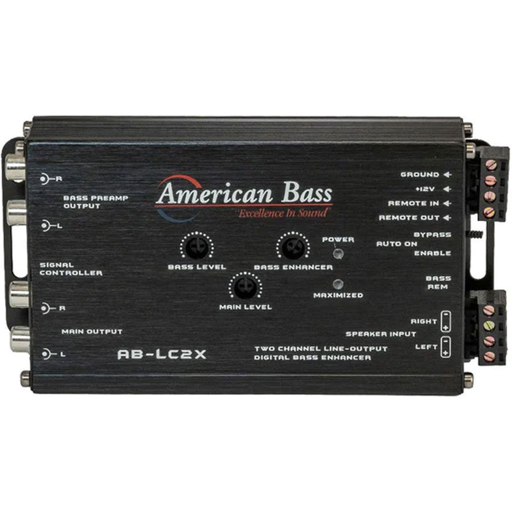 American Bass ABLC2X 2-Channel Line Output Converter with Digital Bass Enhancer - High Power Car Audio Signal Processor for Amplifier Installation & Sound System Upgrade