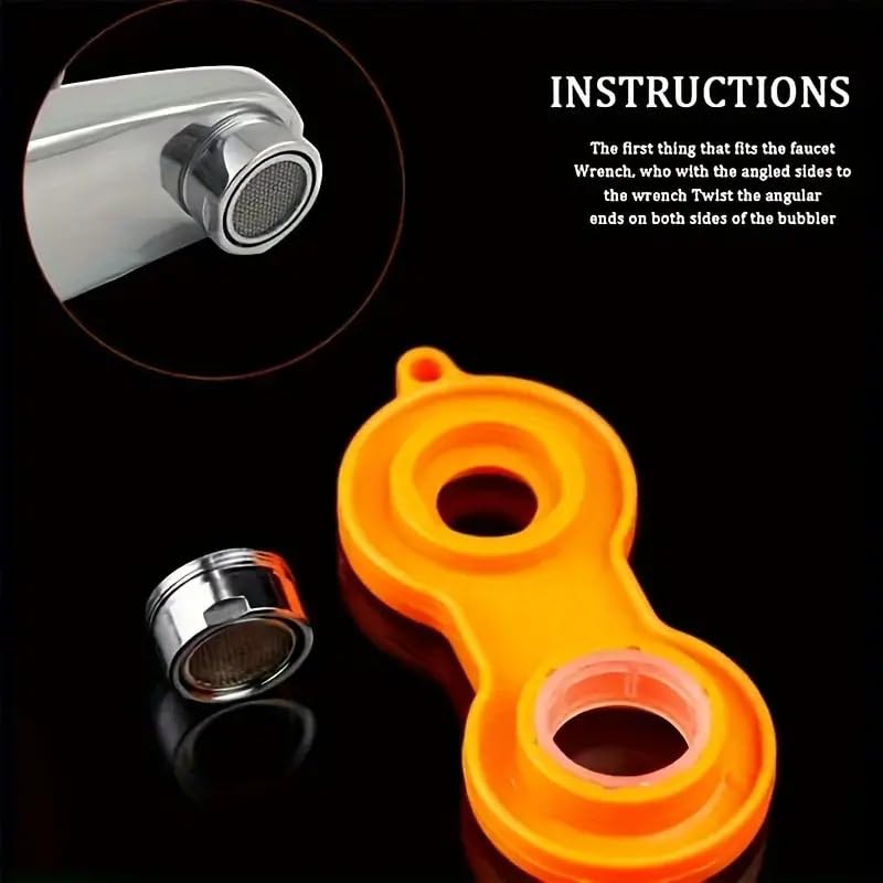 Finzatik Faucet Aerator Removal Wrench - Faucet Bubbler & Aerator Tool for Bathroom, Kitchen Sink & Tap - Plumber's Installation & Loosening Wrench for Easy Faucet Maintenance (Perfect for DIY Home Repairs & Professional Plumbing)