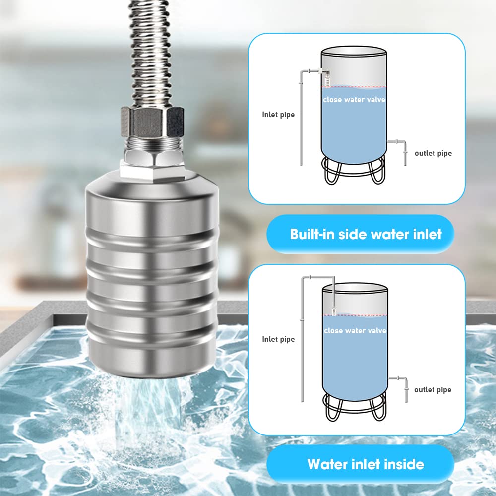 2024 Upgrade 304 Stainless Steel Automatic Water Level Control Float Valve - 1/2