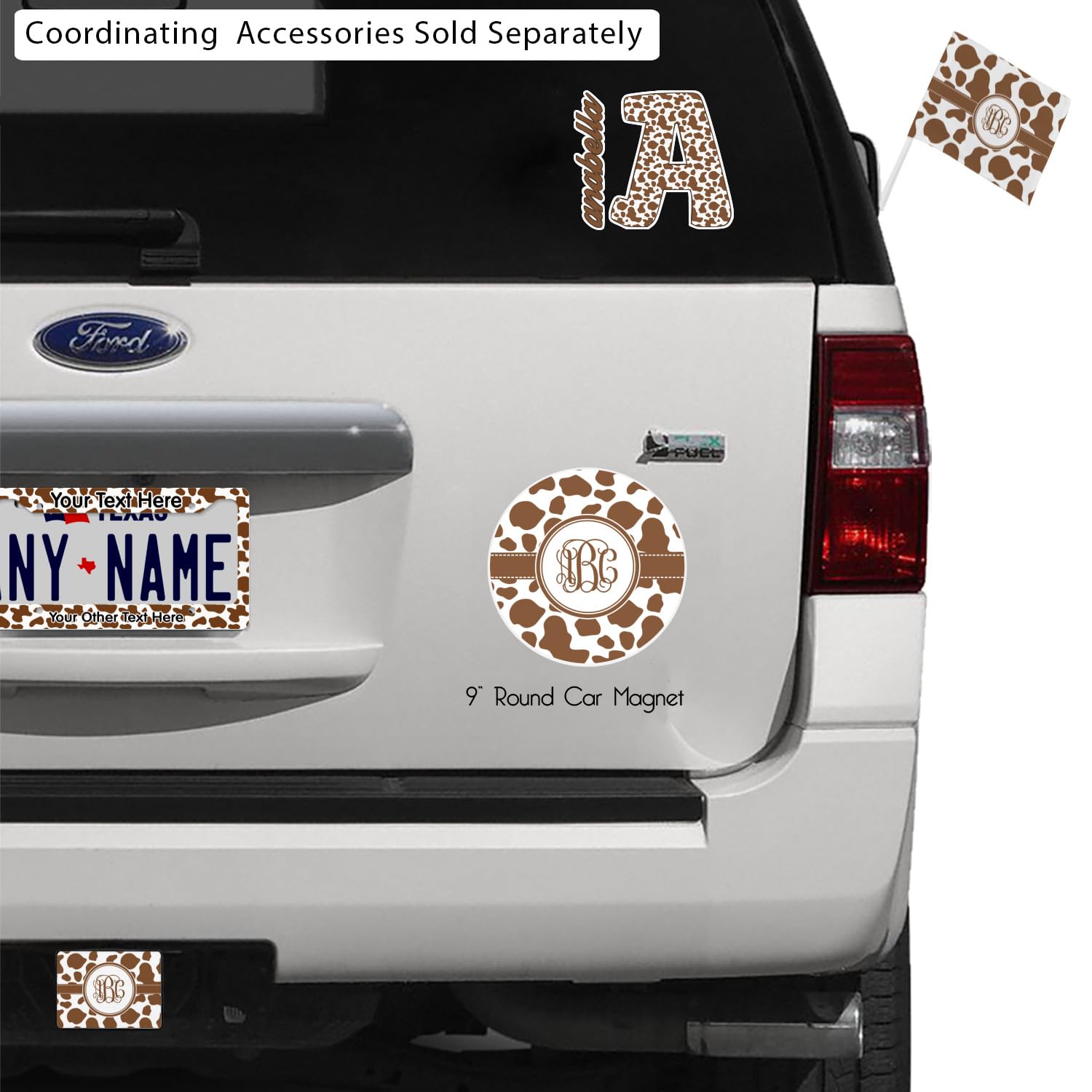 Custom Cow Print Car Floor Mats Set - 2 Front & 2 Back Mats for Cars, Trucks & SUVs - Non-Slip, Waterproof & Durable - Perfect for Farmhouse, Country & Western Style Vehicles