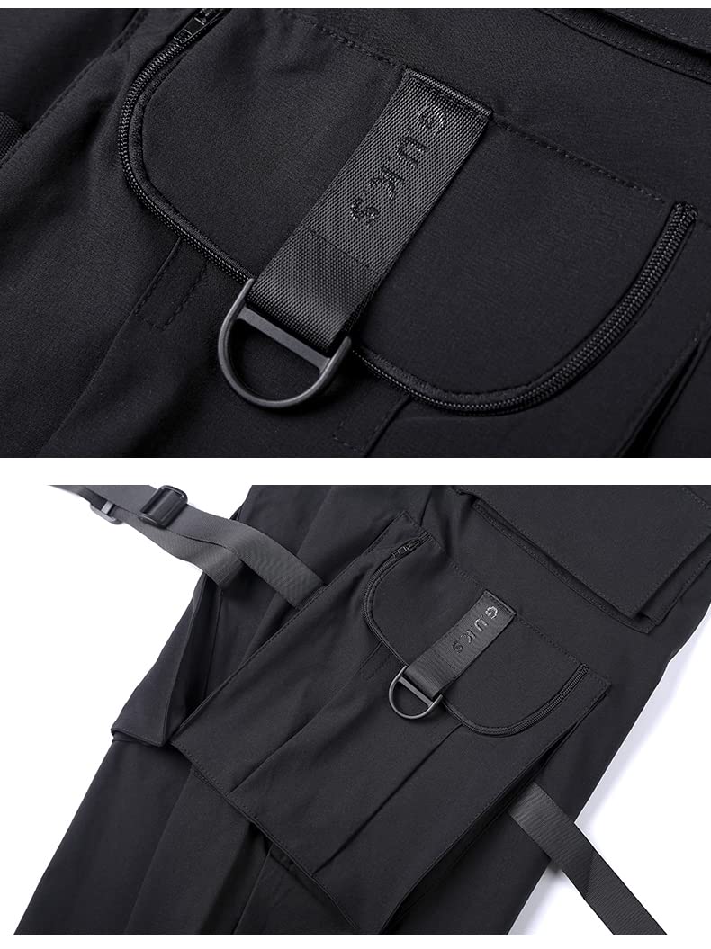 DUDHUH Men's Cargo Pants - Techwear Hip Hop Harem Jogger Pants for Streetwear & Tactical Fashion | Perfect for Urban Style, Gym Workouts & Outdoor Adventures