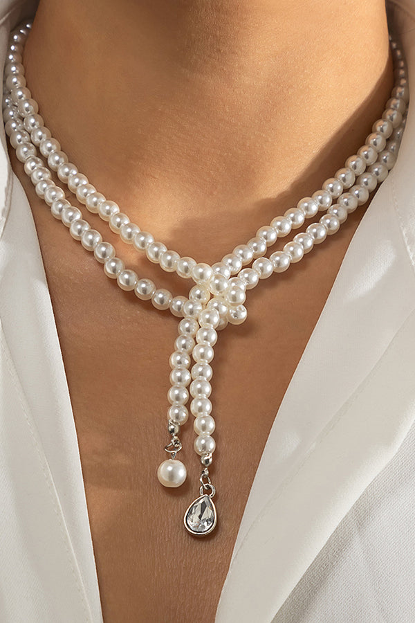 Elegant Vintage Pearl Tassel Necklace for Women - Classic Simple Pearl Drop Pendant Jewelry - Perfect for Weddings, Parties & Special Occasions